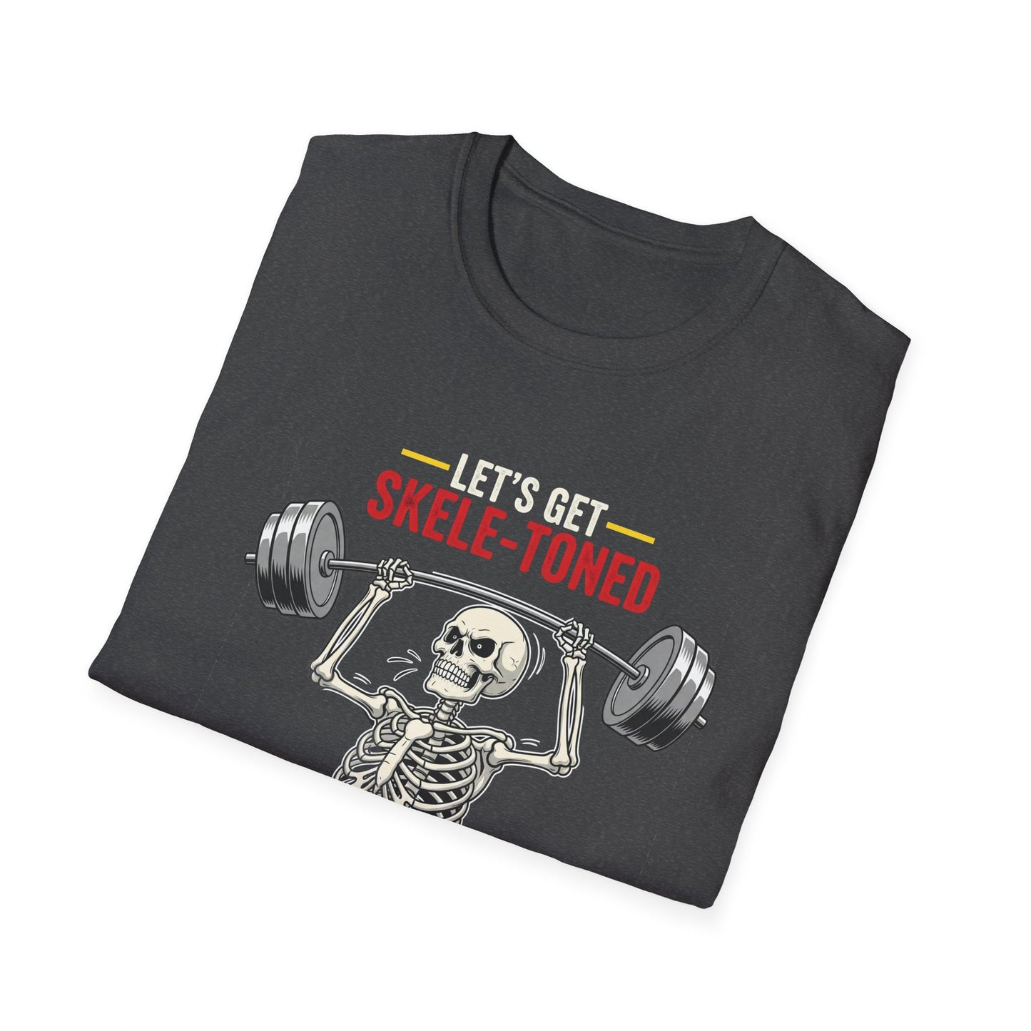 Let's Get Skele-Toned Halloween T-Shirt | Funny Fitness Tee, Unisex Halloween Apparel, Spooky Gym Shirt, Skeleton Workout Top, Unique Gift