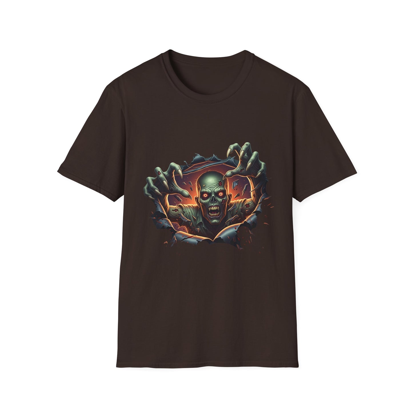 3D Spooky Zombie Graphic T-Shirt, Halloween Shirt, Unisex Softstyle Tee, Gift for Horror Fans, Casual Wear, Creepy Apparel