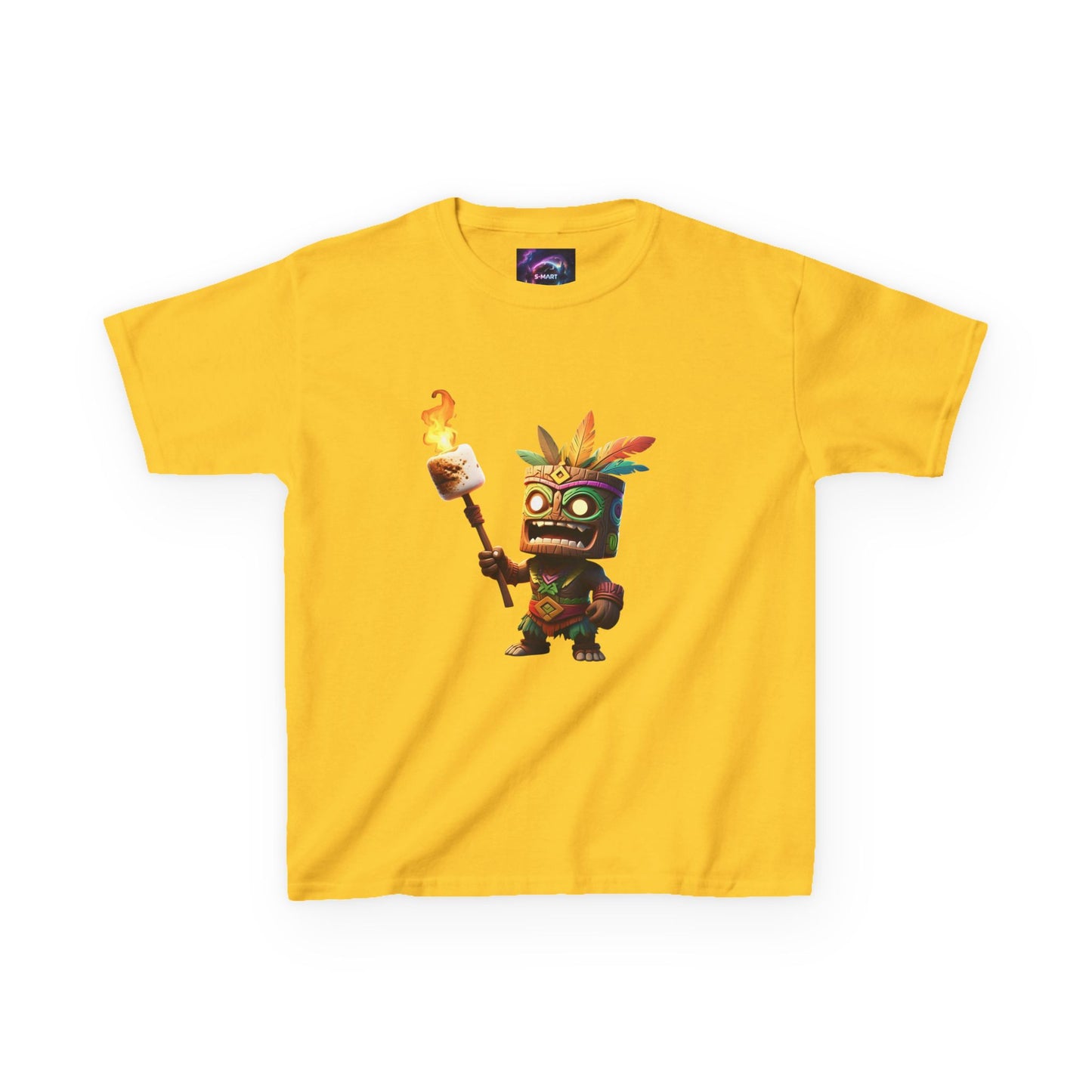Kids Tiki Toasted Marshmallow Heavy Cotton Tee - Fun & Playful Design for Adventurous Kids