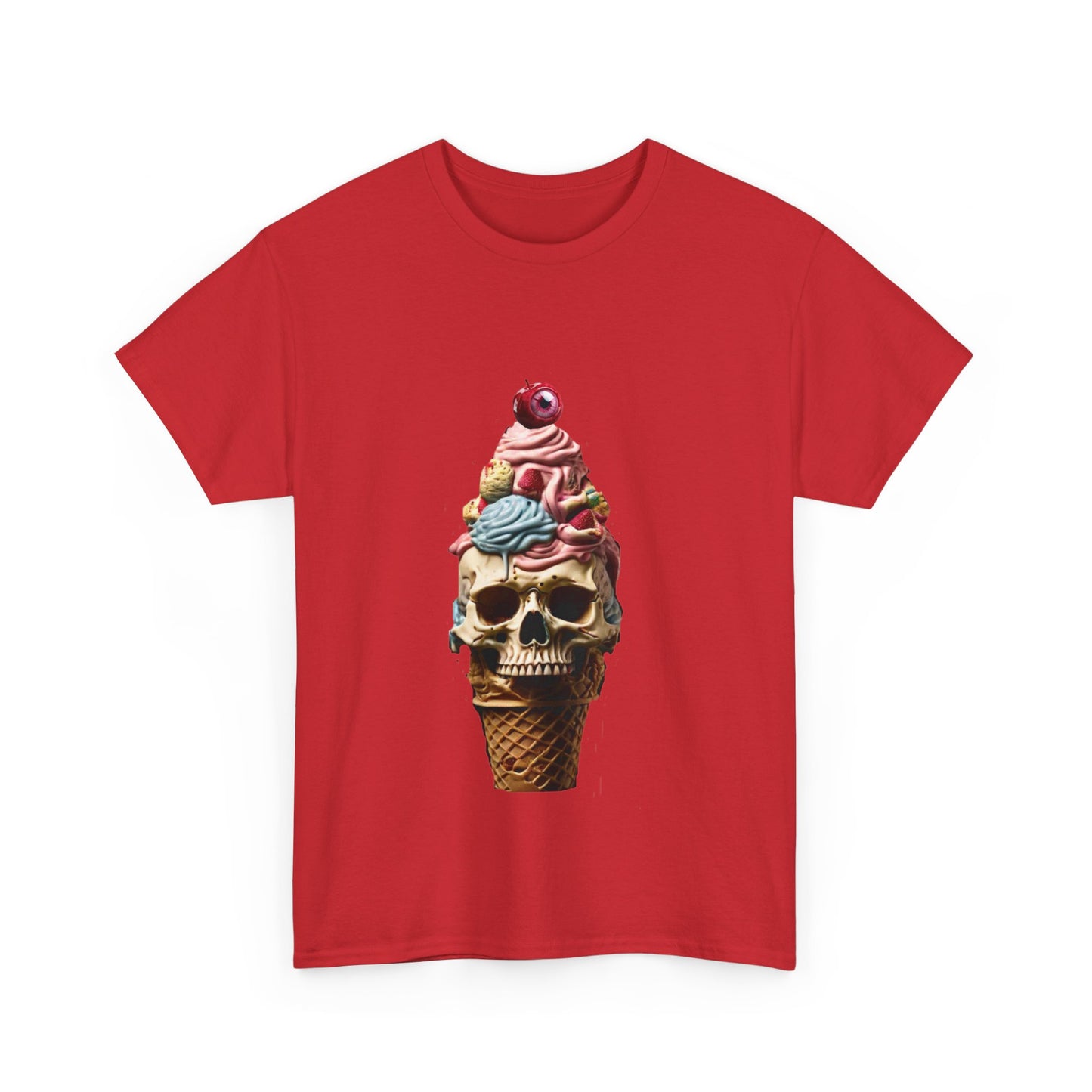 Skull Ice Cream Unisex Heavy Cotton Tee - S-Mart Shop Smart Treasures