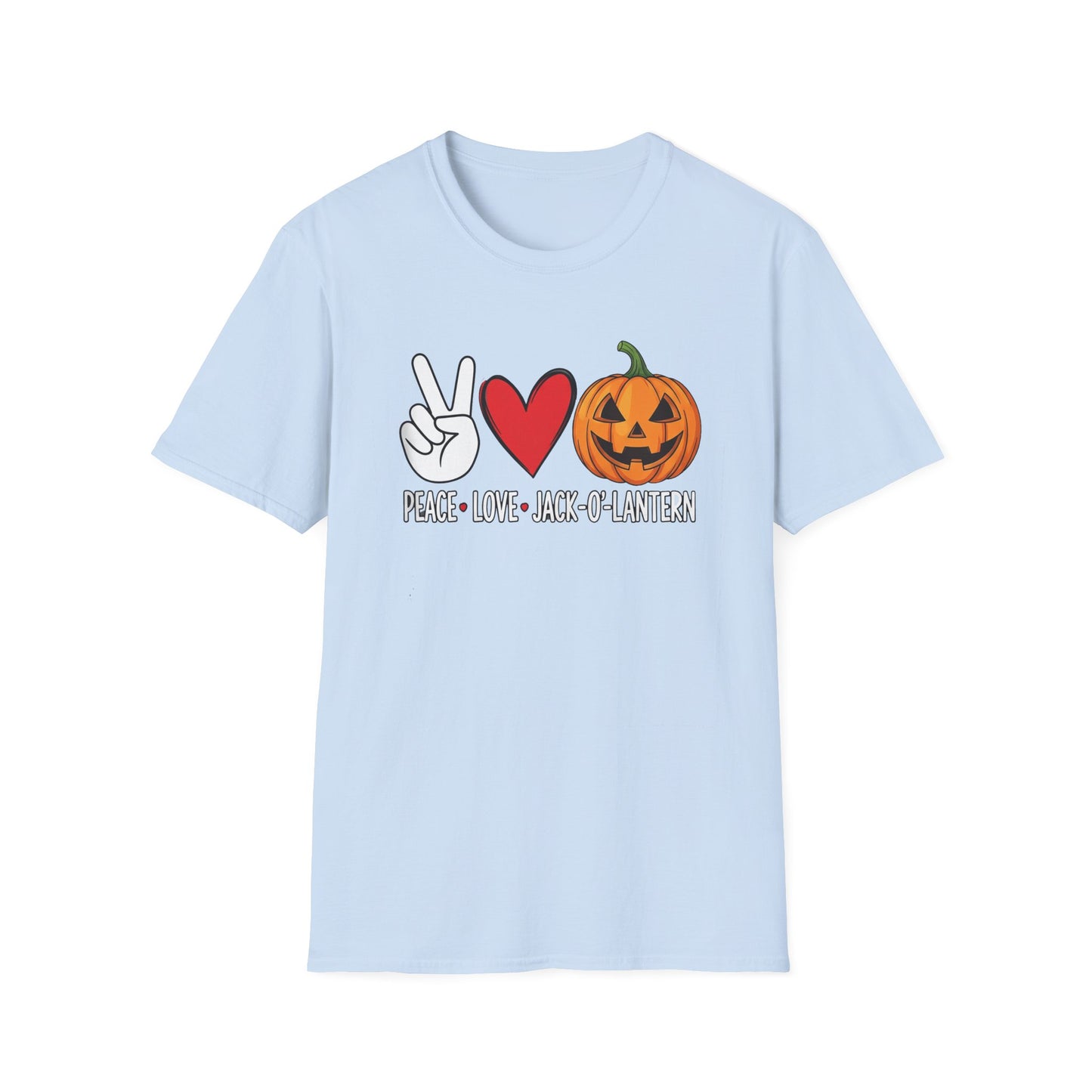 Fall Vibes Graphic T-Shirt, Pumpkin Love Tee, Unisex Halloween Shirt, Peace Love Pumpkin, Autumn Fashion Top