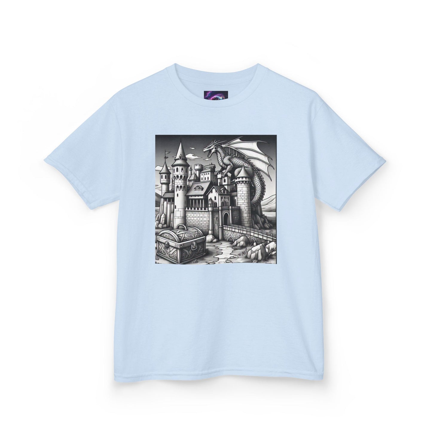 Kids Color Your Own Dragon Castle Tee - Fantasy Adventure Shirt for Imaginative Play