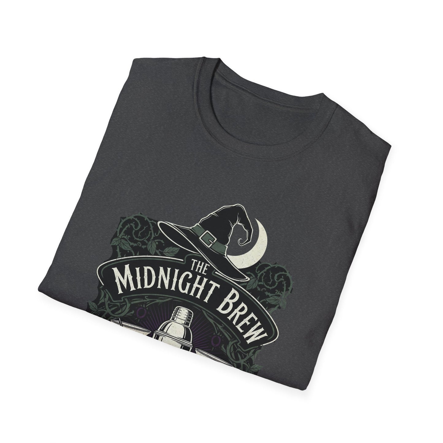 Midnight Brew Cocktail Club T-Shirt | Unisex Softstyle Tee, Barware Lovers Gift, Cocktail Party Attire, Fun Drinking Shirt, Night Out Wear