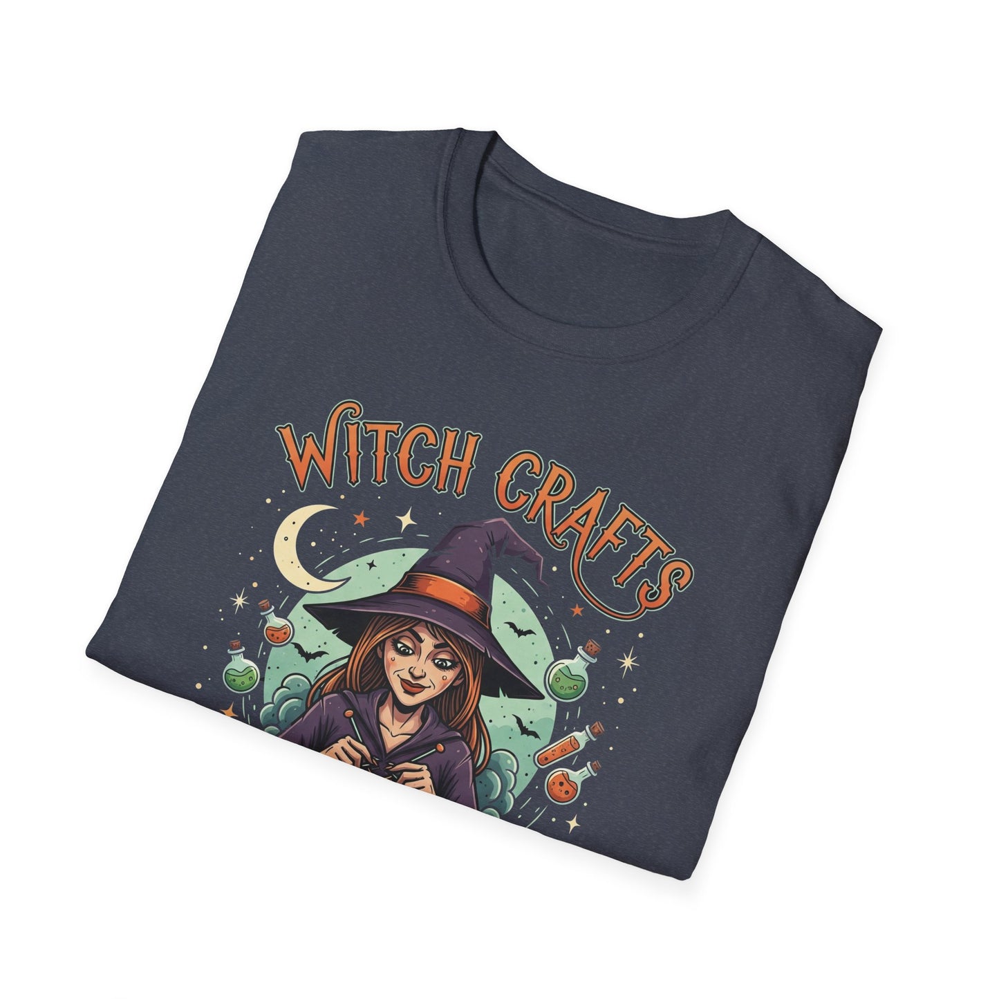 Witchcrafts Unisex Softstyle T-Shirt | Spooky Halloween Tee, Witchy Apparel, Gift for Witches, Retro Graphic Shirt, Autumn Fashion