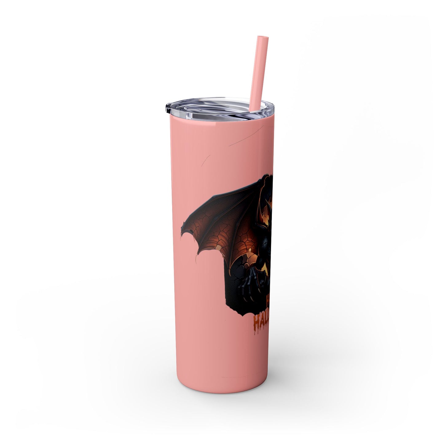 Halloween Gargoyle Skinny Tumbler with Straw, Spooky Drinkware, Perfect for Parties, Fall Decor, Trick or Treat Gifts