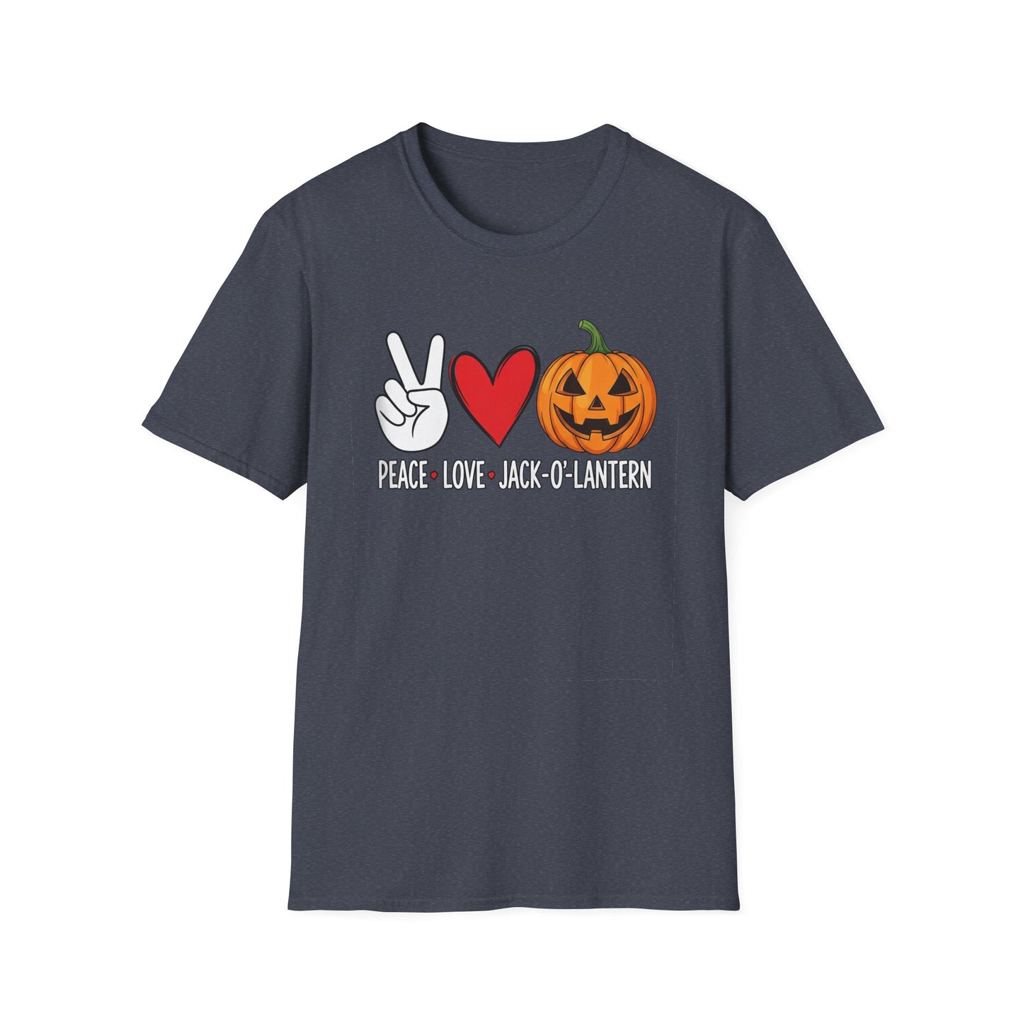 Fall Vibes Graphic T-Shirt, Pumpkin Love Tee, Unisex Halloween Shirt, Peace Love Pumpkin, Autumn Fashion Top