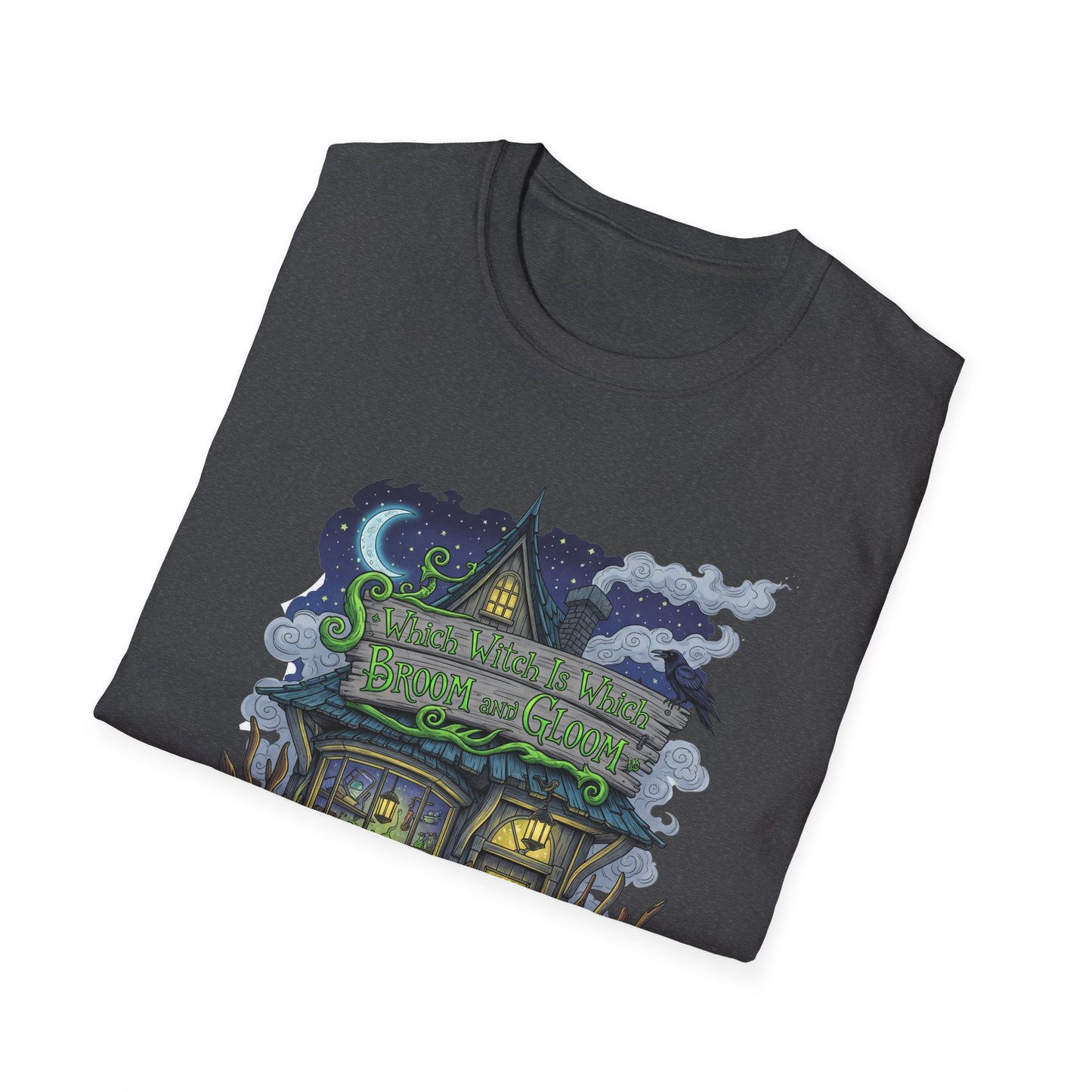Halloween Which Witch Is Which Broom and Gloom Unisex T-Shirt, Spooky Shirt, Graphic Tee, Fall Apparel, Halloween Gift, Cozy Casual Wear