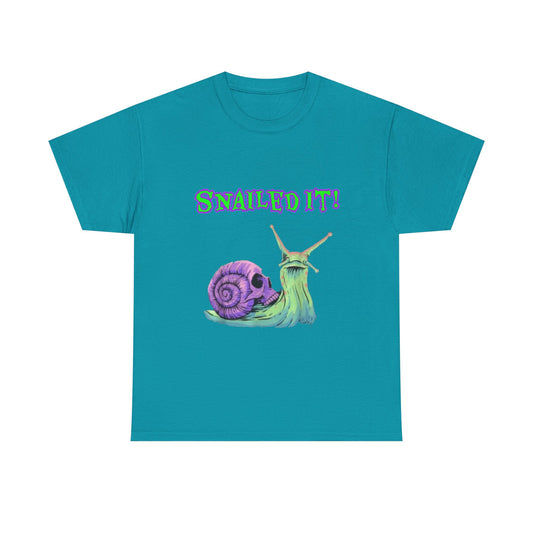 "Snailed It!" Unisex Heavy Cotton Tee - Slow & Steady Sass for Professional Weirdos