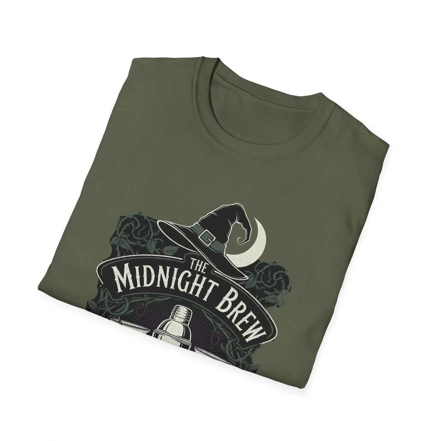 Midnight Brew Cocktail Club T-Shirt | Unisex Softstyle Tee, Barware Lovers Gift, Cocktail Party Attire, Fun Drinking Shirt, Night Out Wear