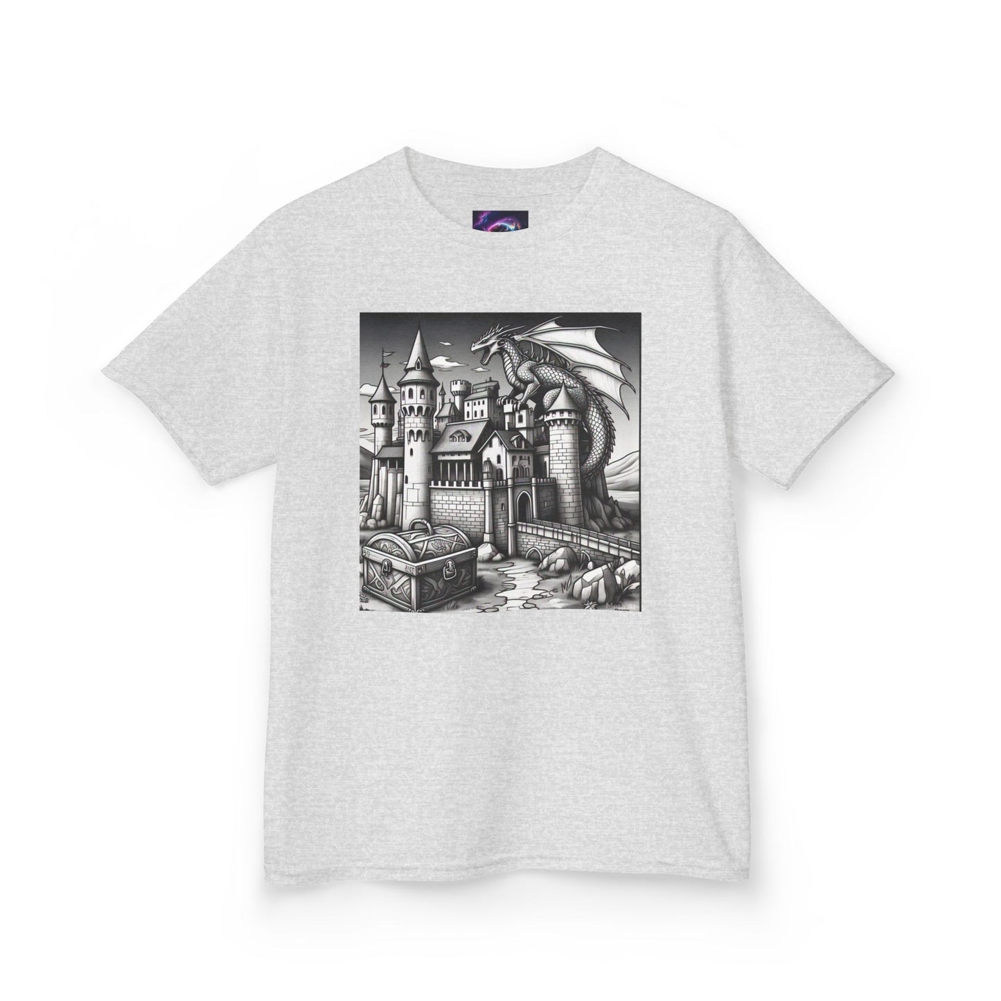 Kids Color Your Own Dragon Castle Tee - Fantasy Adventure Shirt for Imaginative Play