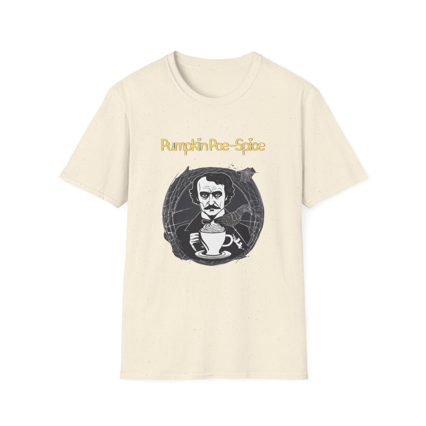 Pumpkin Poe-Spice Unisex Softstyle T-Shirt, Autumn Tee, Edgar Allan Poe Fans, Halloween Gift, Cozy Fall Apparel, Literary T-Shirt