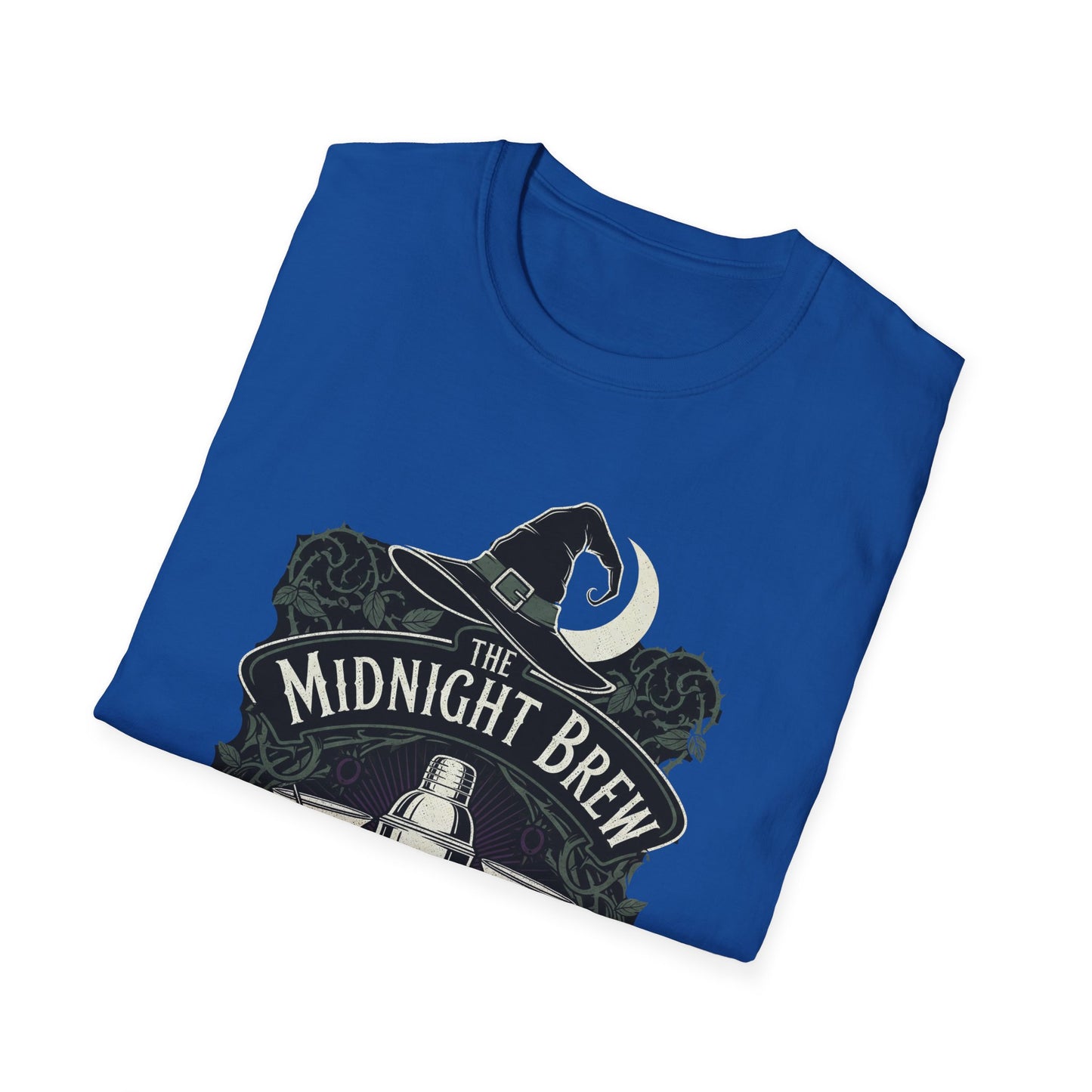 Midnight Brew Cocktail Club T-Shirt | Unisex Softstyle Tee, Barware Lovers Gift, Cocktail Party Attire, Fun Drinking Shirt, Night Out Wear