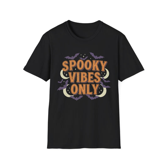 Spooky Vibes Only Unisex Softstyle T-Shirt | Halloween Tee, Autumn Apparel, Gift for Her, Unisex Shirt, Casual Wear, Spooky Season Fashion