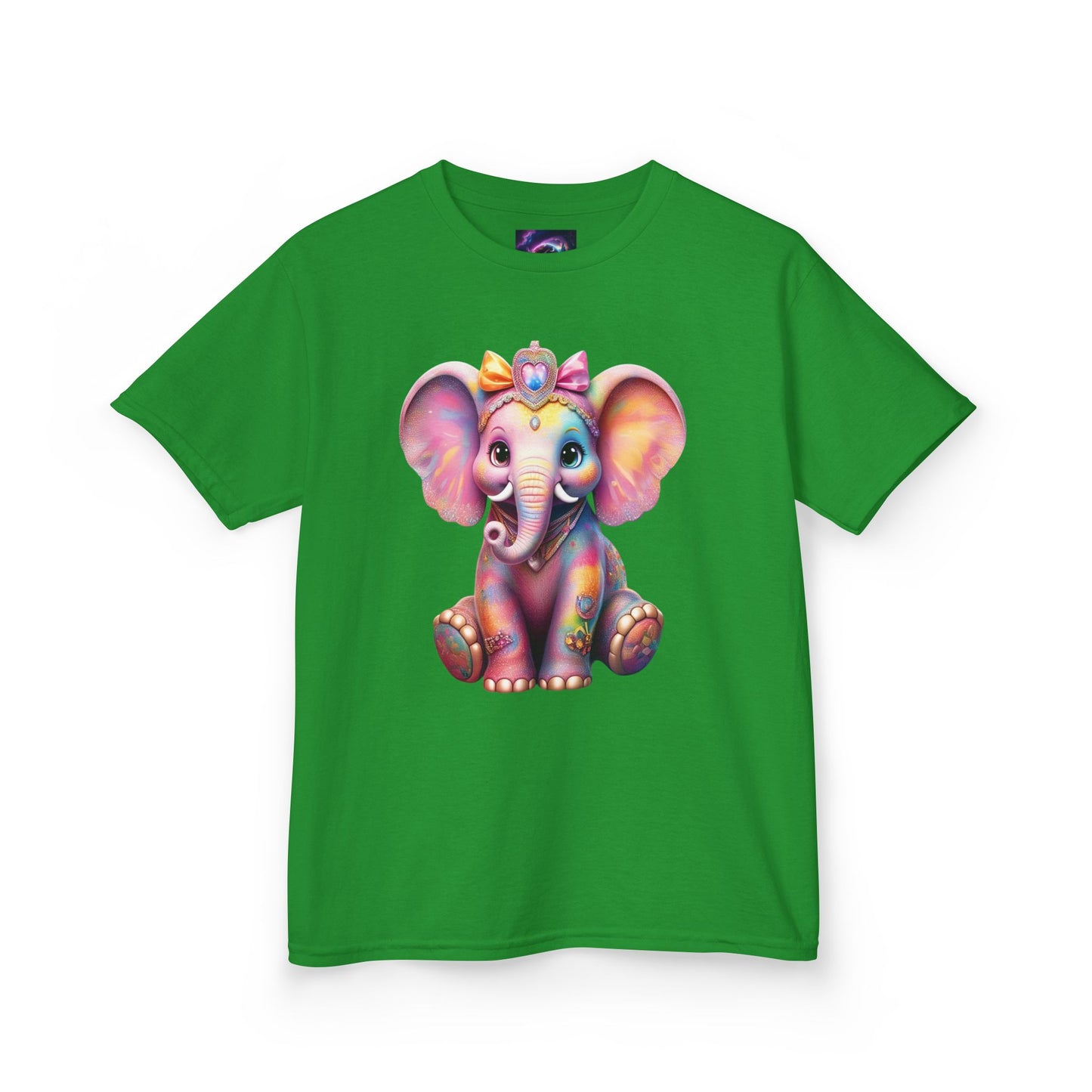 Colorful Elephant Kids Heavy Cotton Tee for Playful Adventures