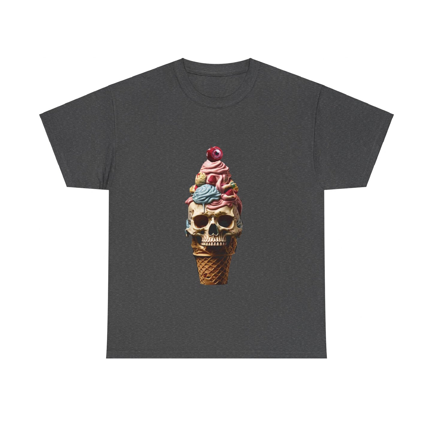 Skull Ice Cream Unisex Heavy Cotton Tee - S-Mart Shop Smart Treasures