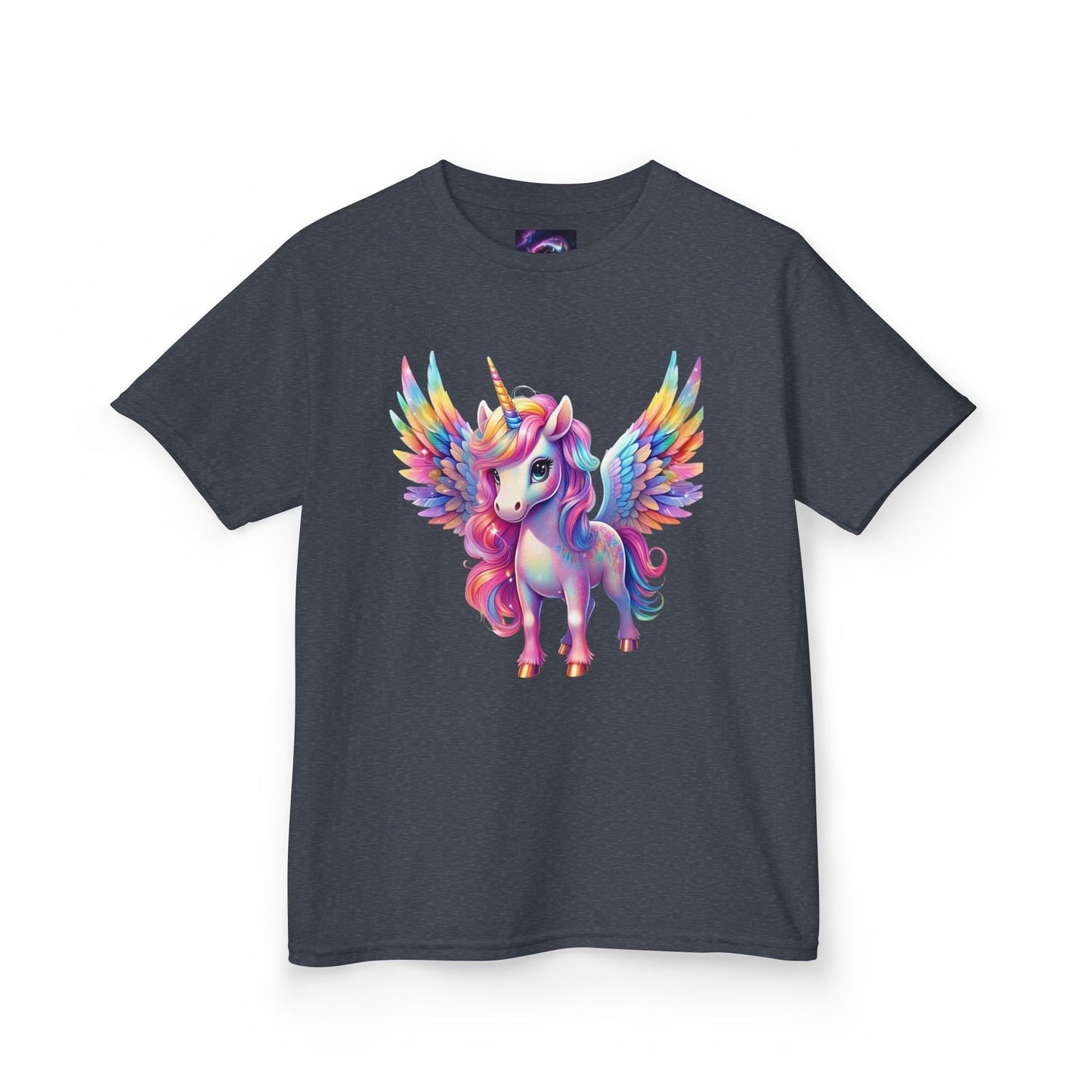 Colorful Unicorn Kids Heavy Cotton Tee - Fun & Whimsical Shirt for Magical Play