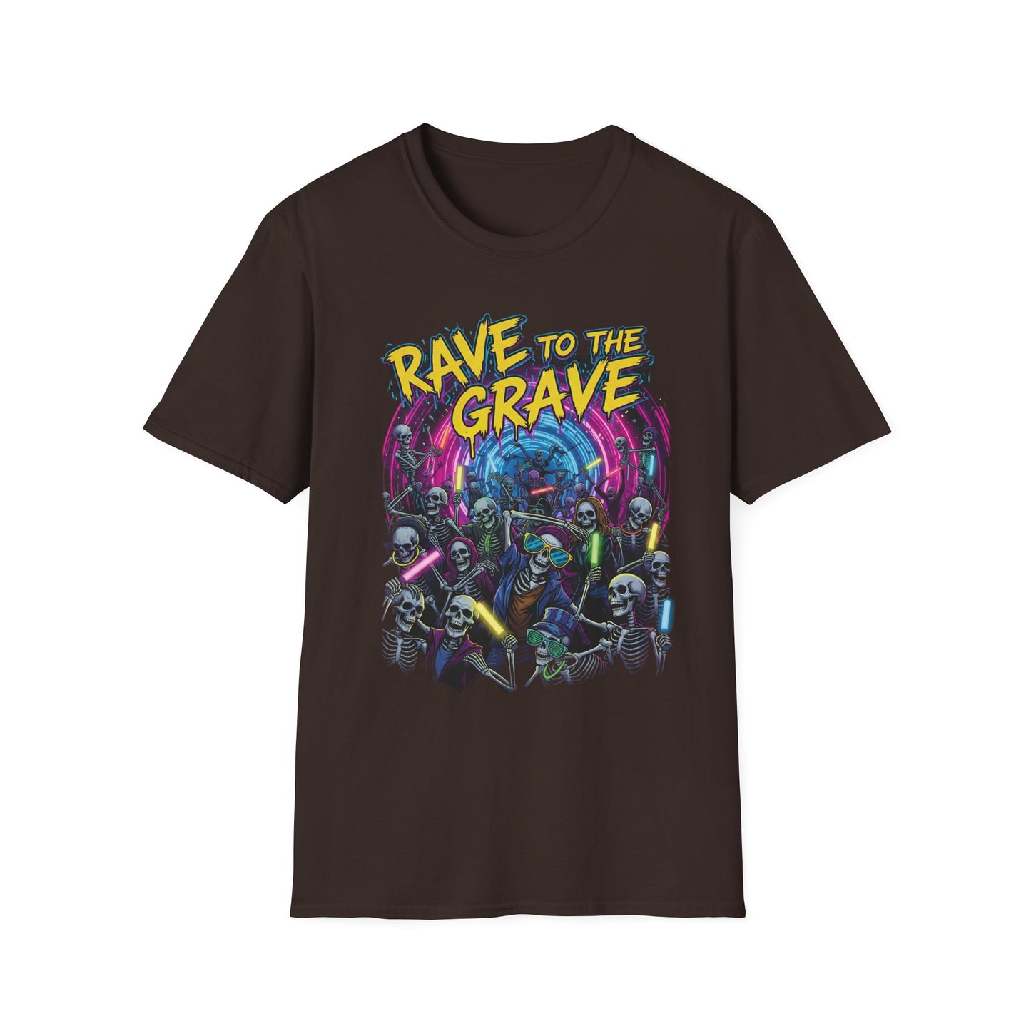 Rave to the Grave Unisex T-Shirt | Festival Wear, Halloween Costume, Gift for Party Lovers, Music Festival Tee, Graphic Shirt