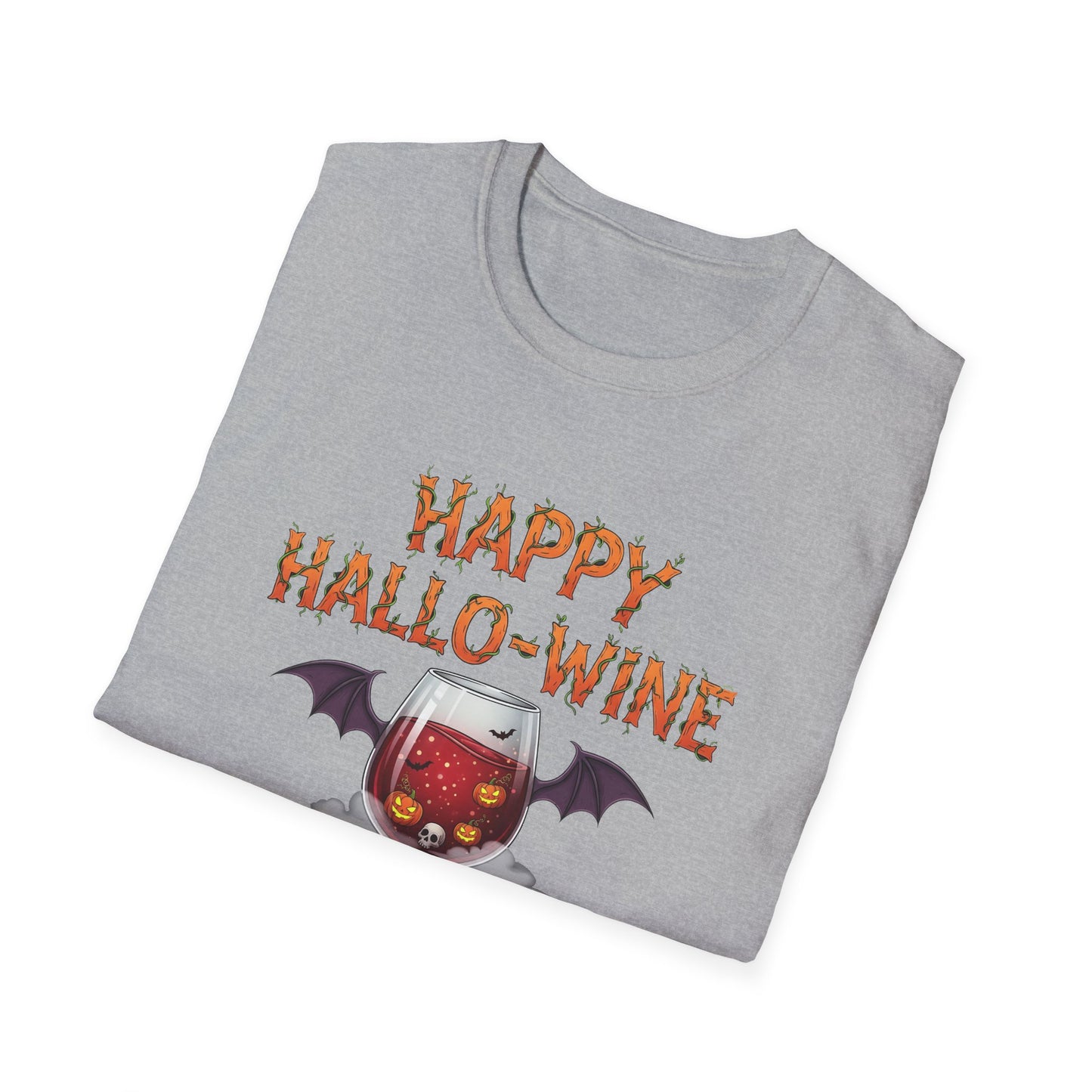 Happy Halloween Wine T-Shirt, Fun Costume Tee, Unisex Graphic Shirt, Spooky Party Wear, Gift for Wine Lovers