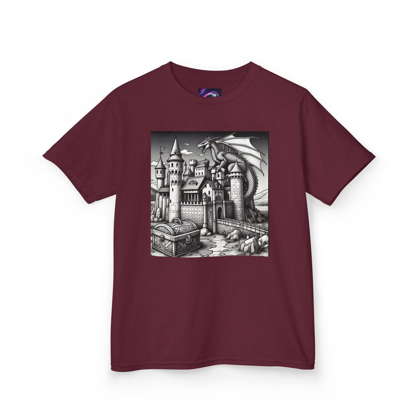 Kids Color Your Own Dragon Castle Tee - Fantasy Adventure Shirt for Imaginative Play