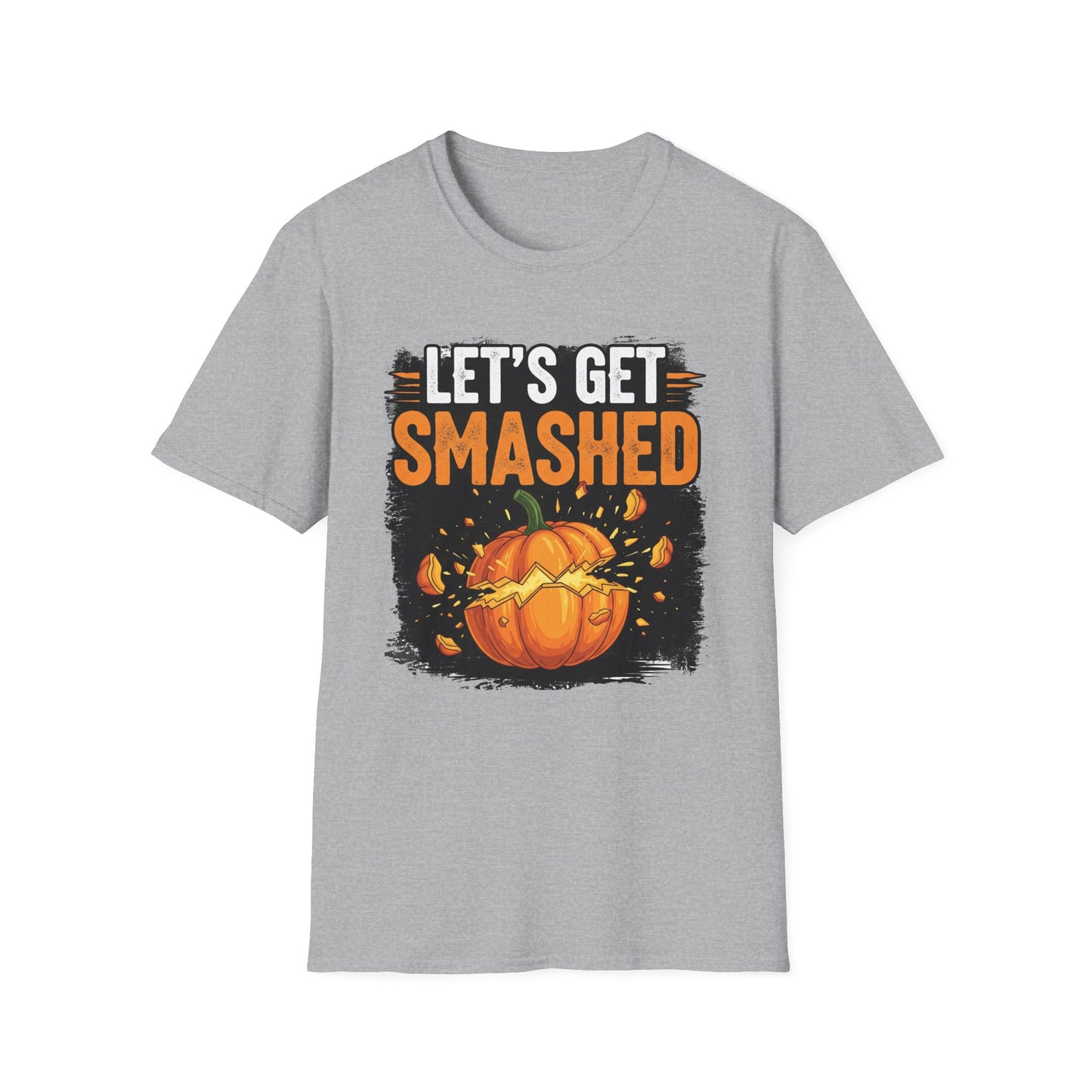 Halloween Pumpkin Lets Get Smashed Graphic T-Shirt, Fall Unisex Tee, Let's Get Smashed Halloween Shirt, Casual Halloween Apparel, Fun Pumpkin Shirt