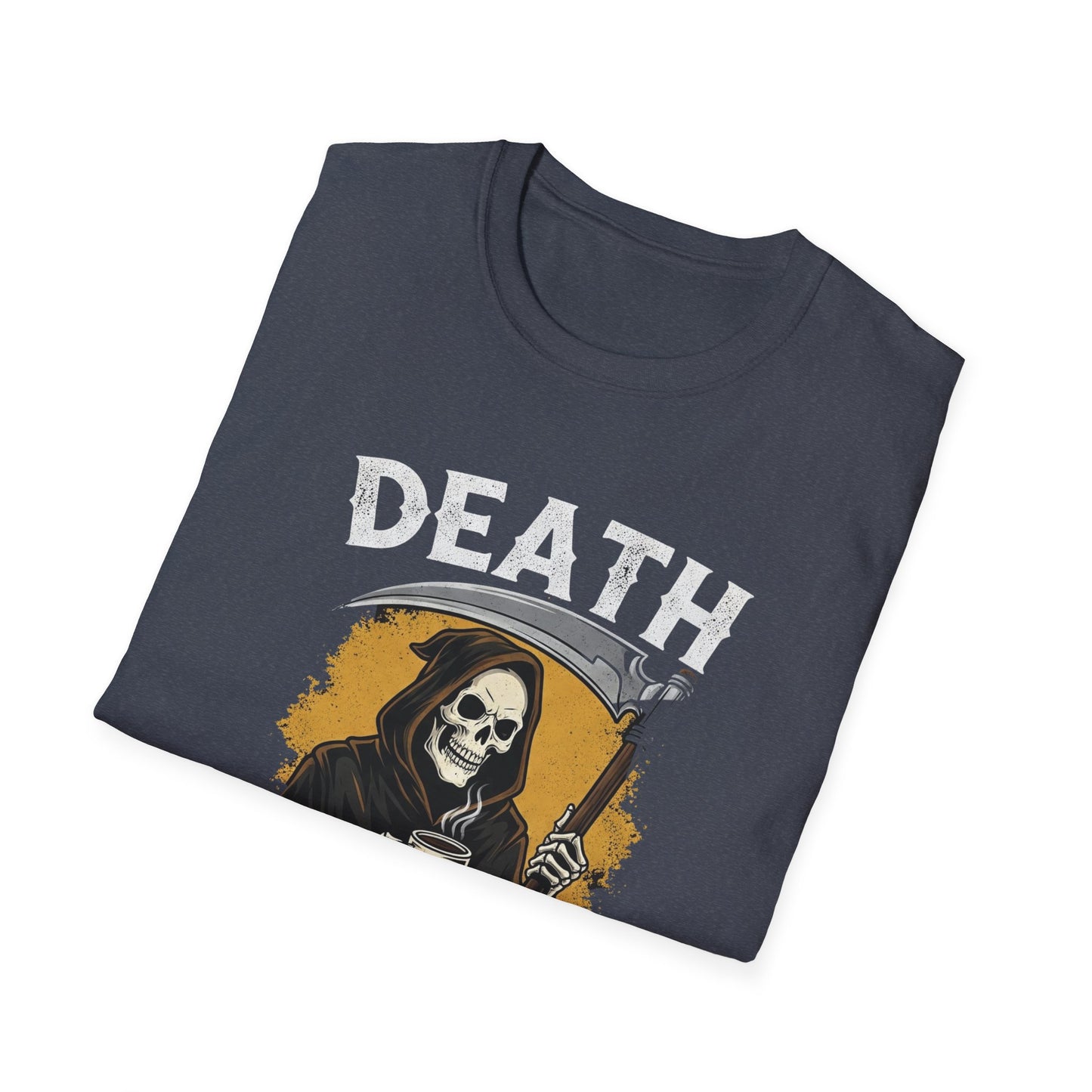 Death Before Decaf T-Shirt, Funny Coffee Shirt, Unisex Casual Tee, Gift for Coffee Lovers, Halloween Apparel, Graphic Tee