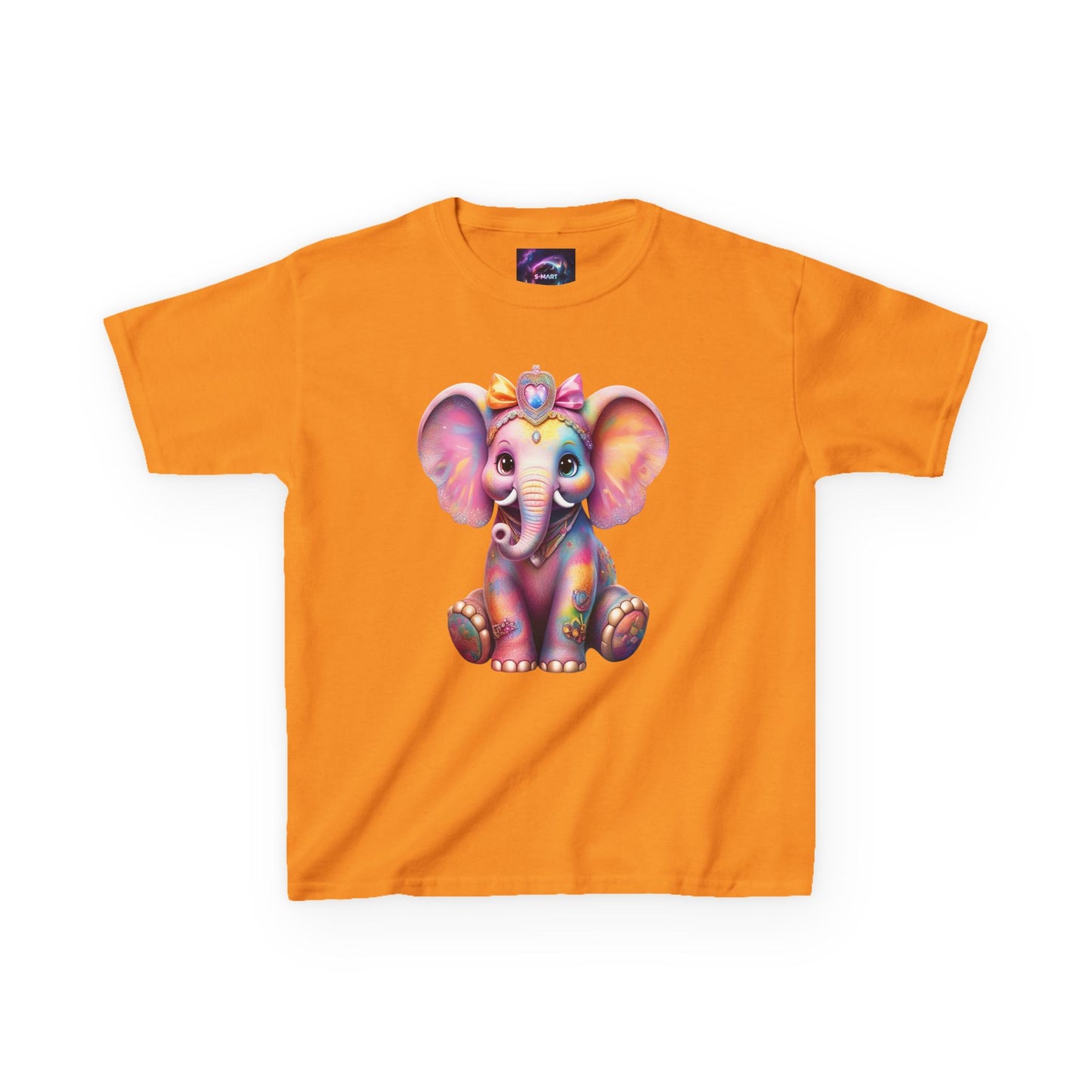 Colorful Elephant Kids Heavy Cotton Tee for Playful Adventures