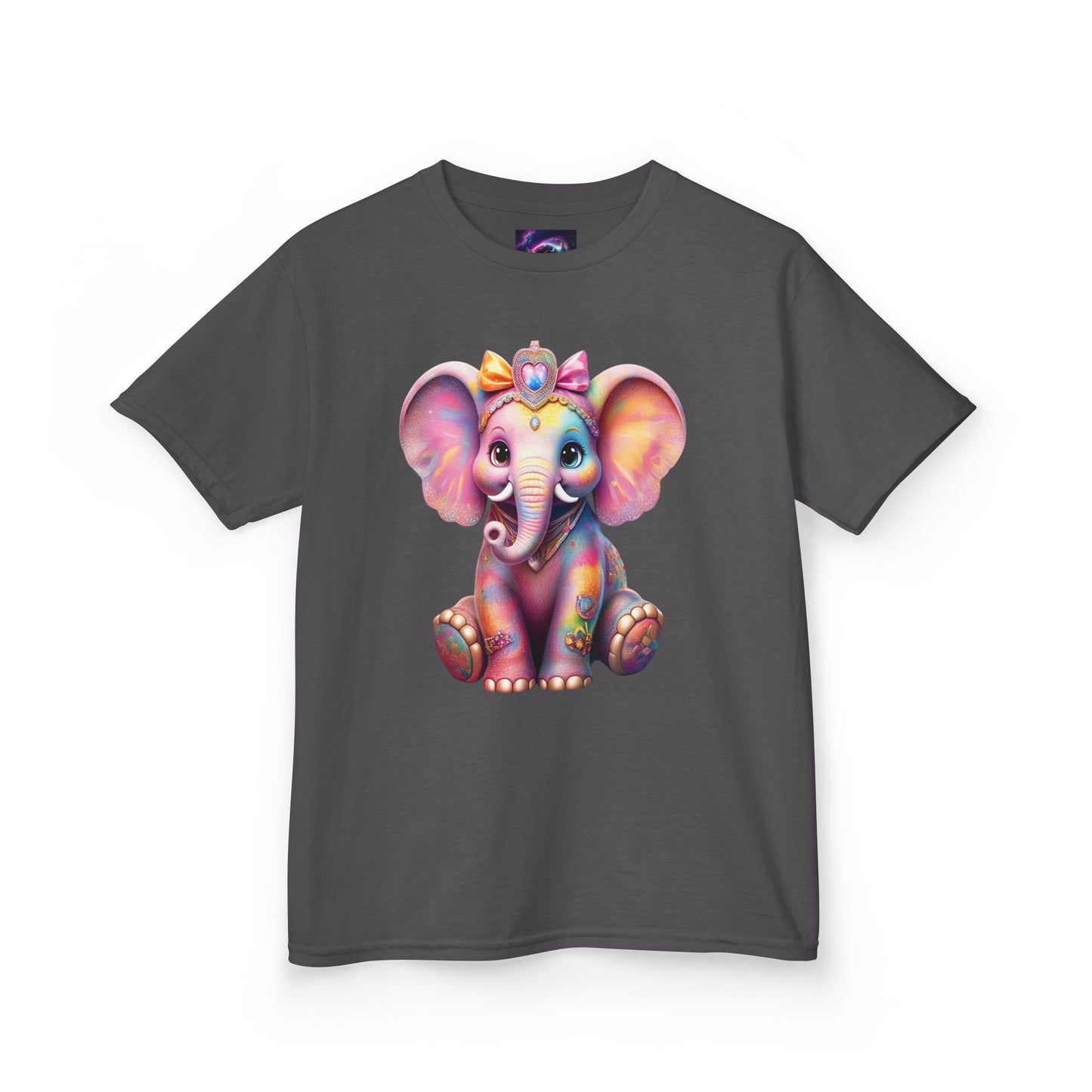 Colorful Elephant Kids Heavy Cotton Tee for Playful Adventures