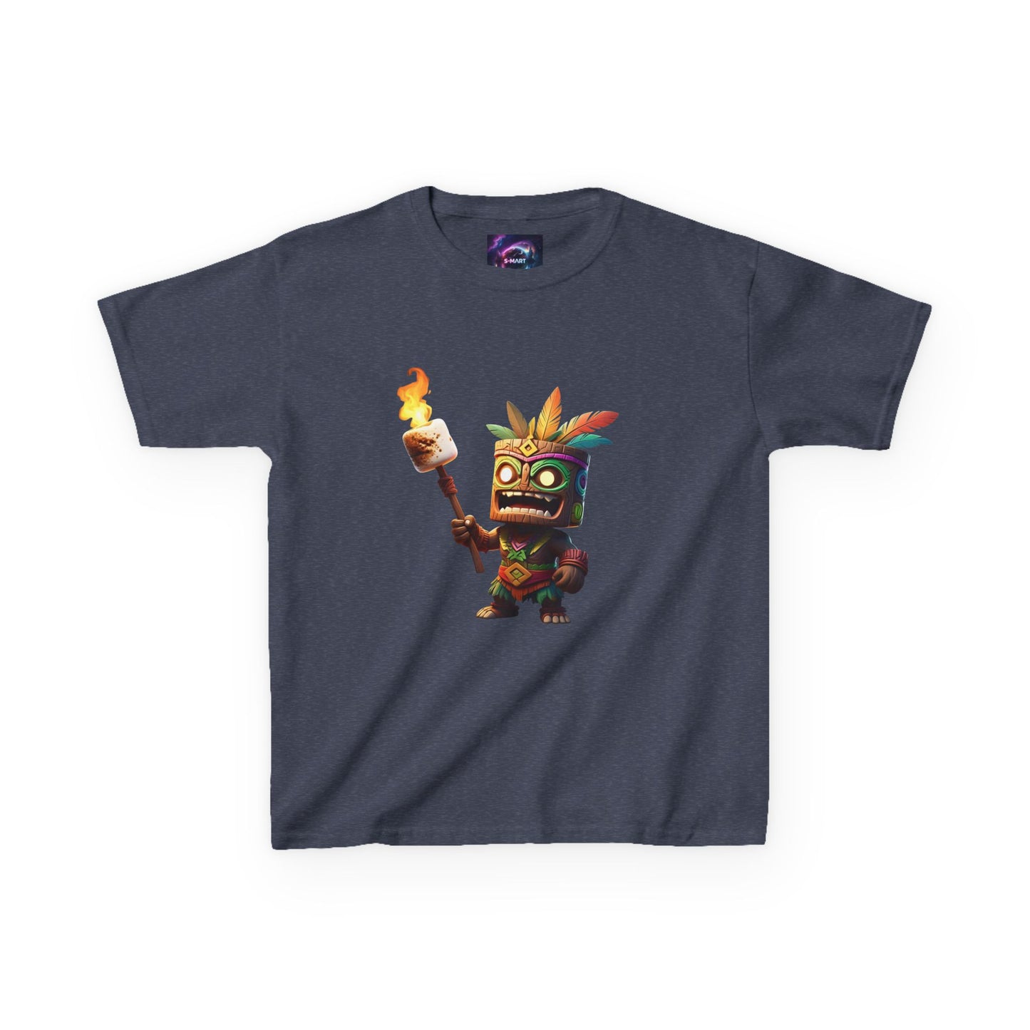 Kids Tiki Toasted Marshmallow Heavy Cotton Tee - Fun & Playful Design for Adventurous Kids