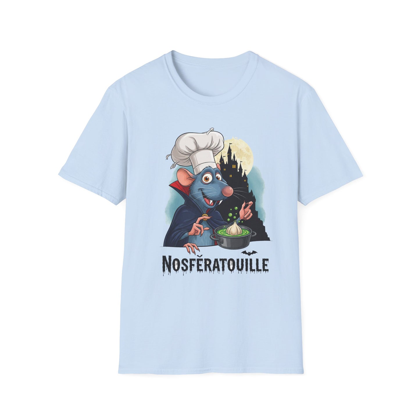Nosferatoille T-Shirt - Fun Cooking Gift, Unisex Graphic Tee, Nosferatouille Humor, Halloween Apparel, Foodie Tee