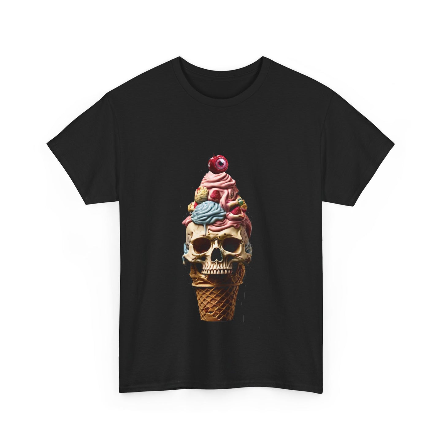 Skull Ice Cream Unisex Heavy Cotton Tee - S-Mart Shop Smart Treasures