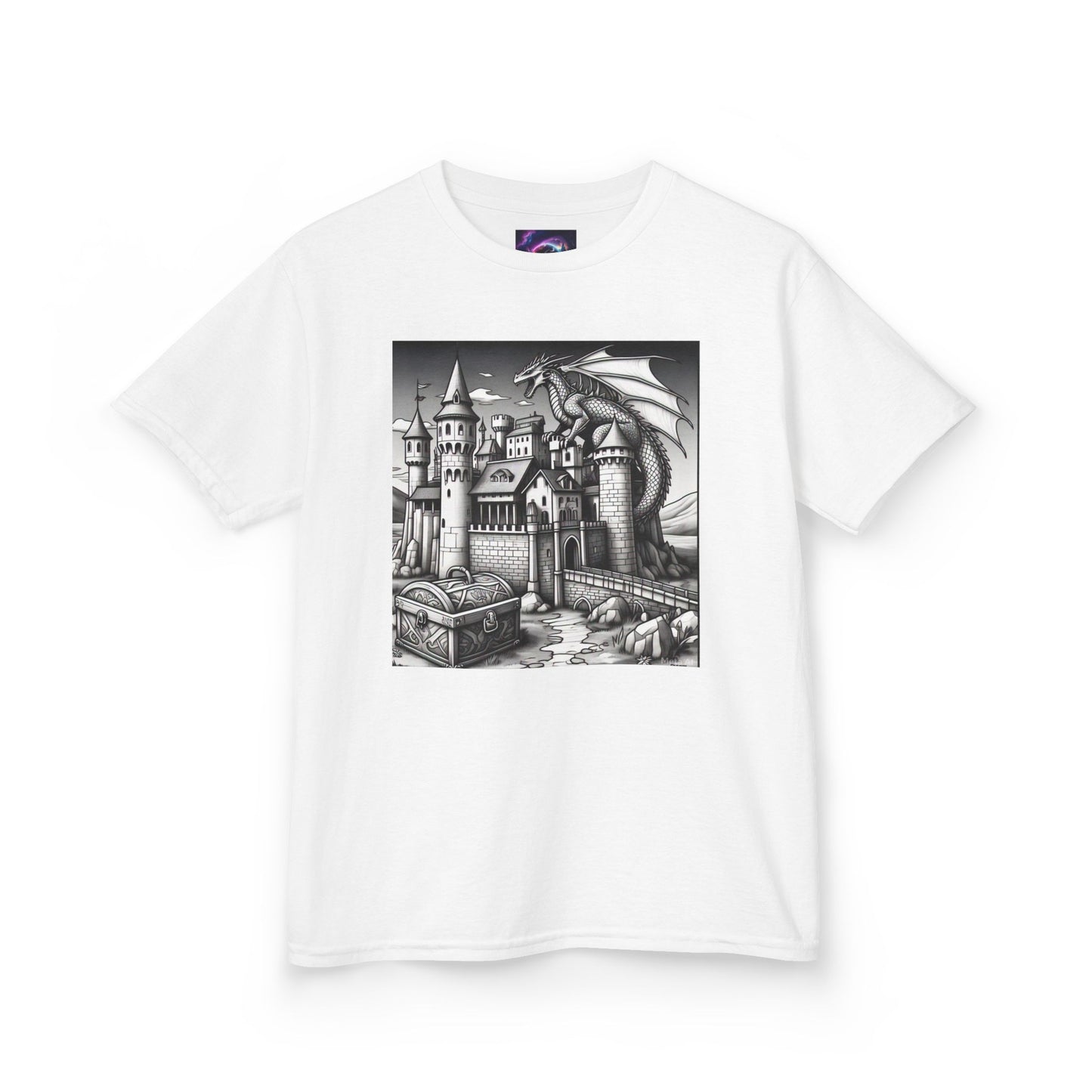 Kids Color Your Own Dragon Castle Tee - Fantasy Adventure Shirt for Imaginative Play