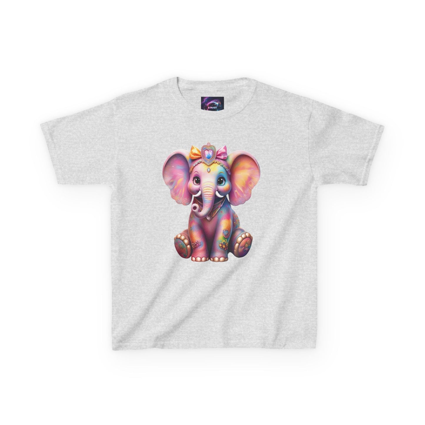 Colorful Elephant Kids Heavy Cotton Tee for Playful Adventures