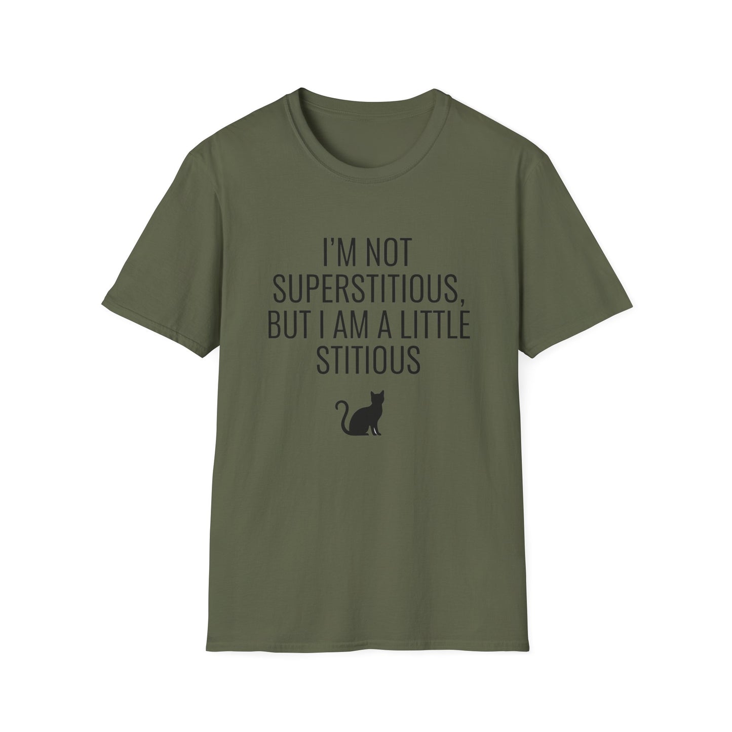 Fun Cat-Themed T-Shirt, I'm Not Superstitious, Halloween Apparel, Gift for Cat Lovers, Quirky Graphic Tee, Everyday Comfort