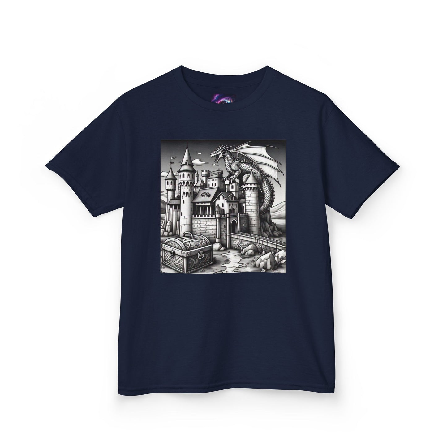 Kids Color Your Own Dragon Castle Tee - Fantasy Adventure Shirt for Imaginative Play