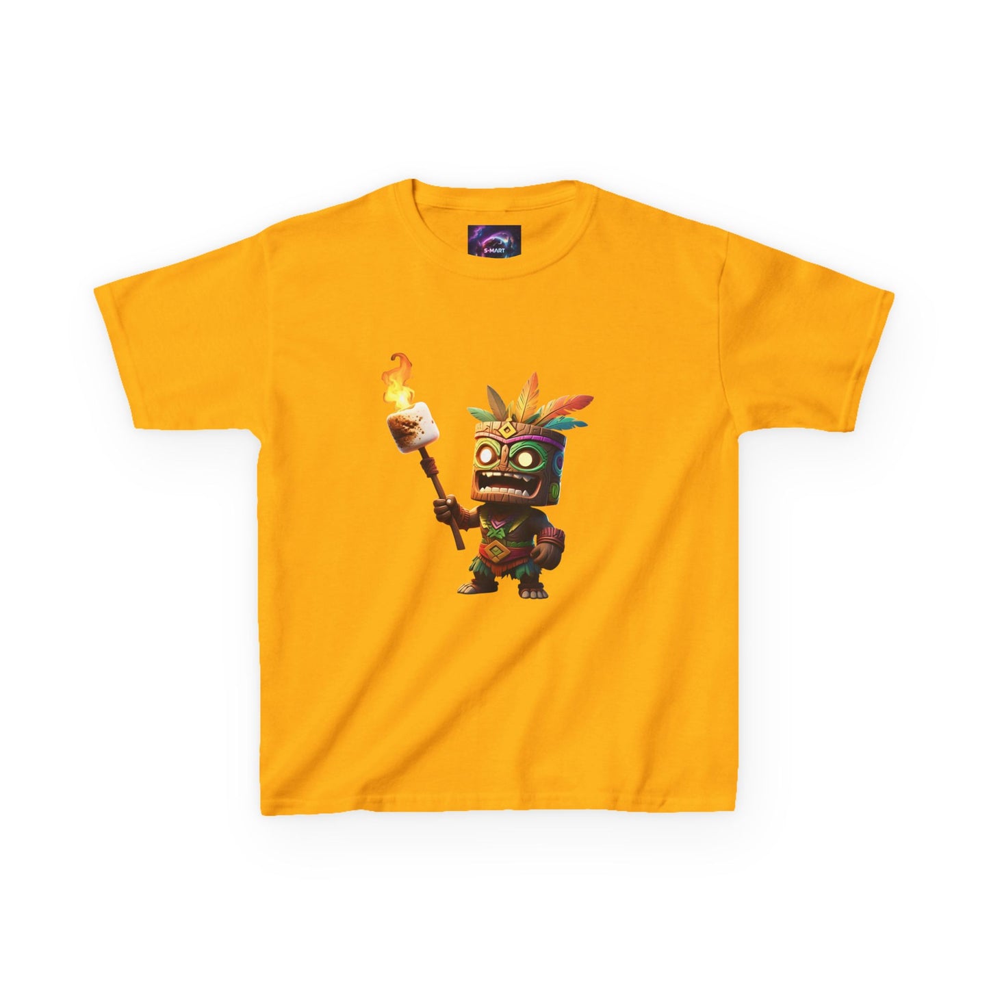 Kids Tiki Toasted Marshmallow Heavy Cotton Tee - Fun & Playful Design for Adventurous Kids