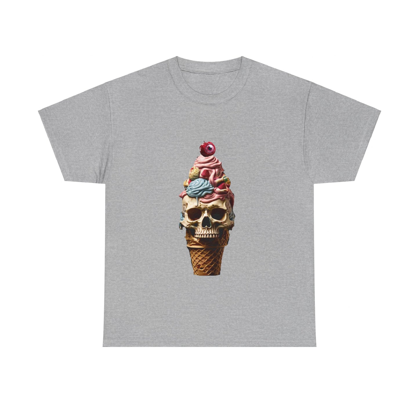 Skull Ice Cream Unisex Heavy Cotton Tee - S-Mart Shop Smart Treasures