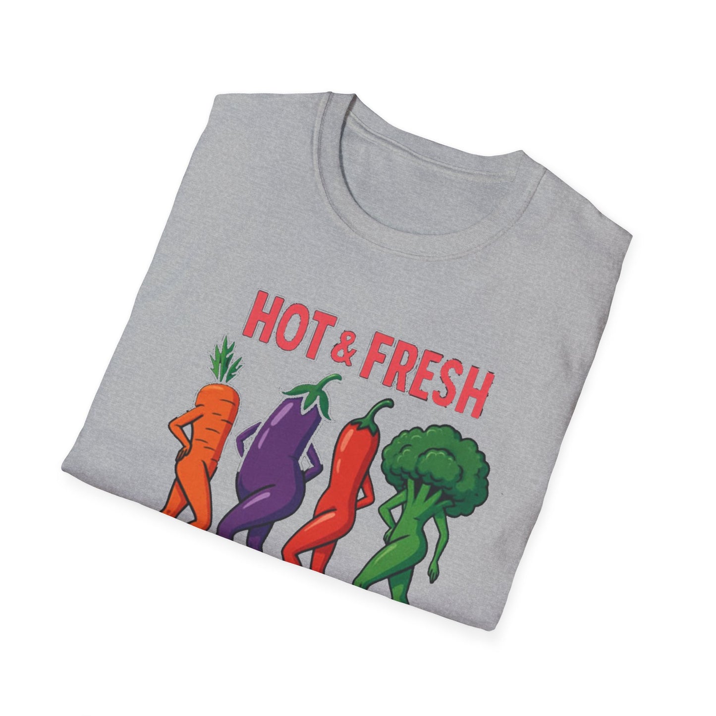 Hot & Fresh Vegetable Graphic T-Shirt, Fun Unisex Tee, Cute Foodie Gift, Summer Outfit, Vegan Fashion Statement