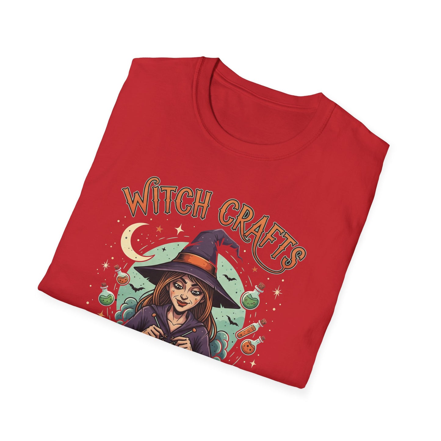 Witchcrafts Unisex Softstyle T-Shirt | Spooky Halloween Tee, Witchy Apparel, Gift for Witches, Retro Graphic Shirt, Autumn Fashion