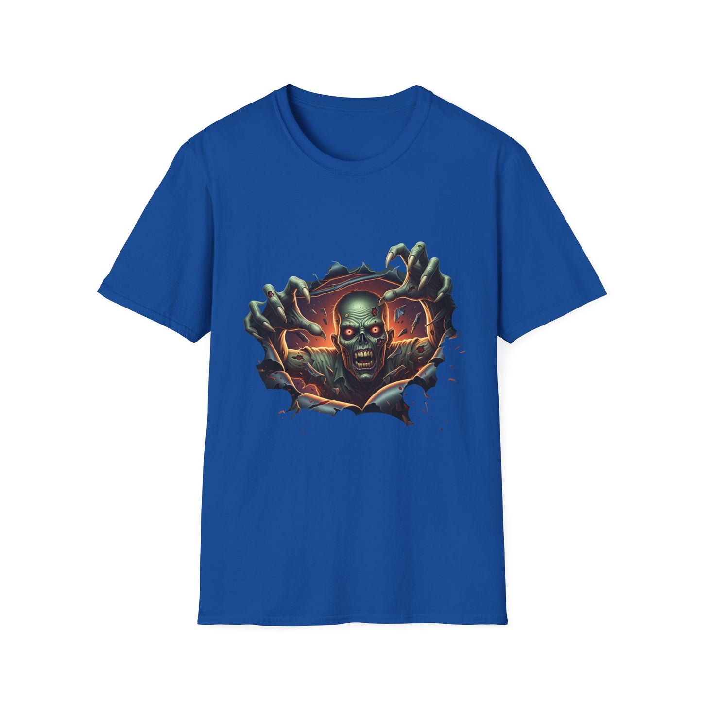 3D Spooky Zombie Graphic T-Shirt, Halloween Shirt, Unisex Softstyle Tee, Gift for Horror Fans, Casual Wear, Creepy Apparel