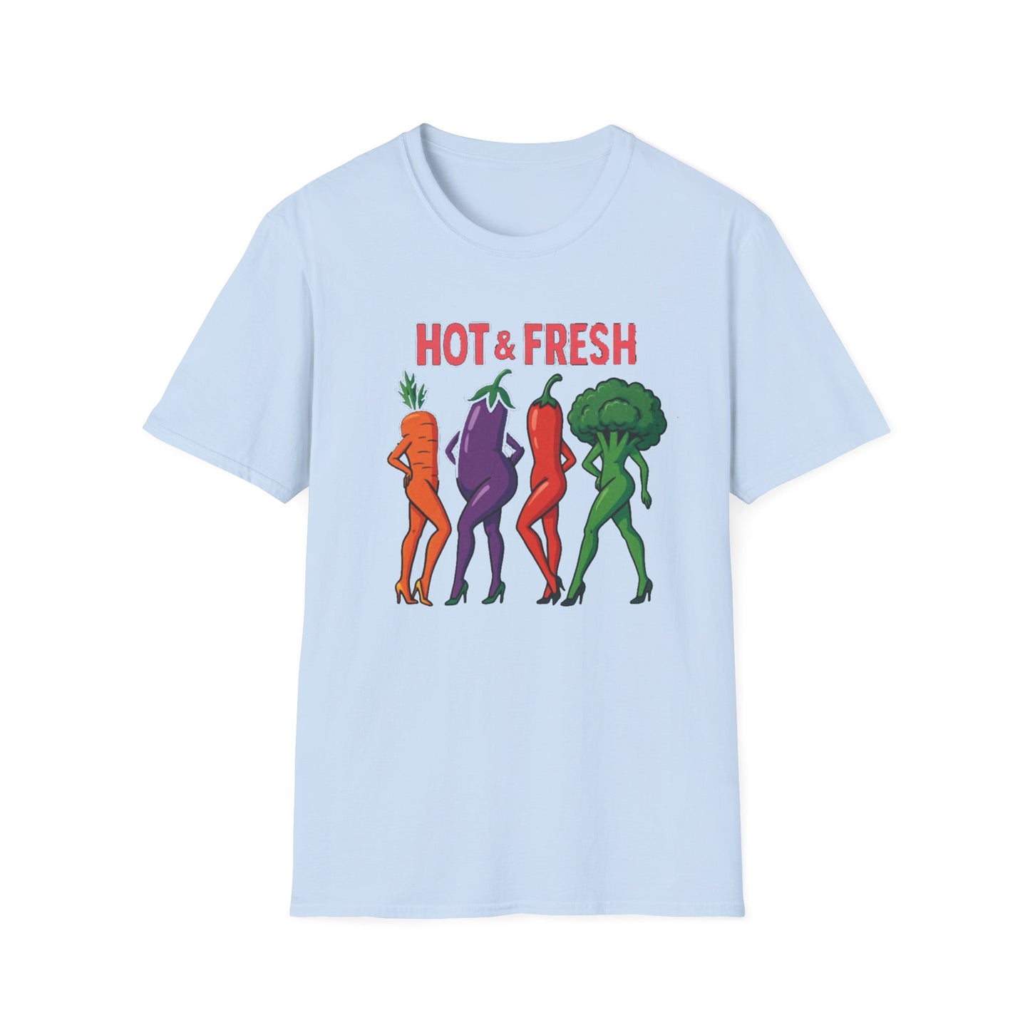 Hot & Fresh Vegetable Graphic T-Shirt, Fun Unisex Tee, Cute Foodie Gift, Summer Outfit, Vegan Fashion Statement