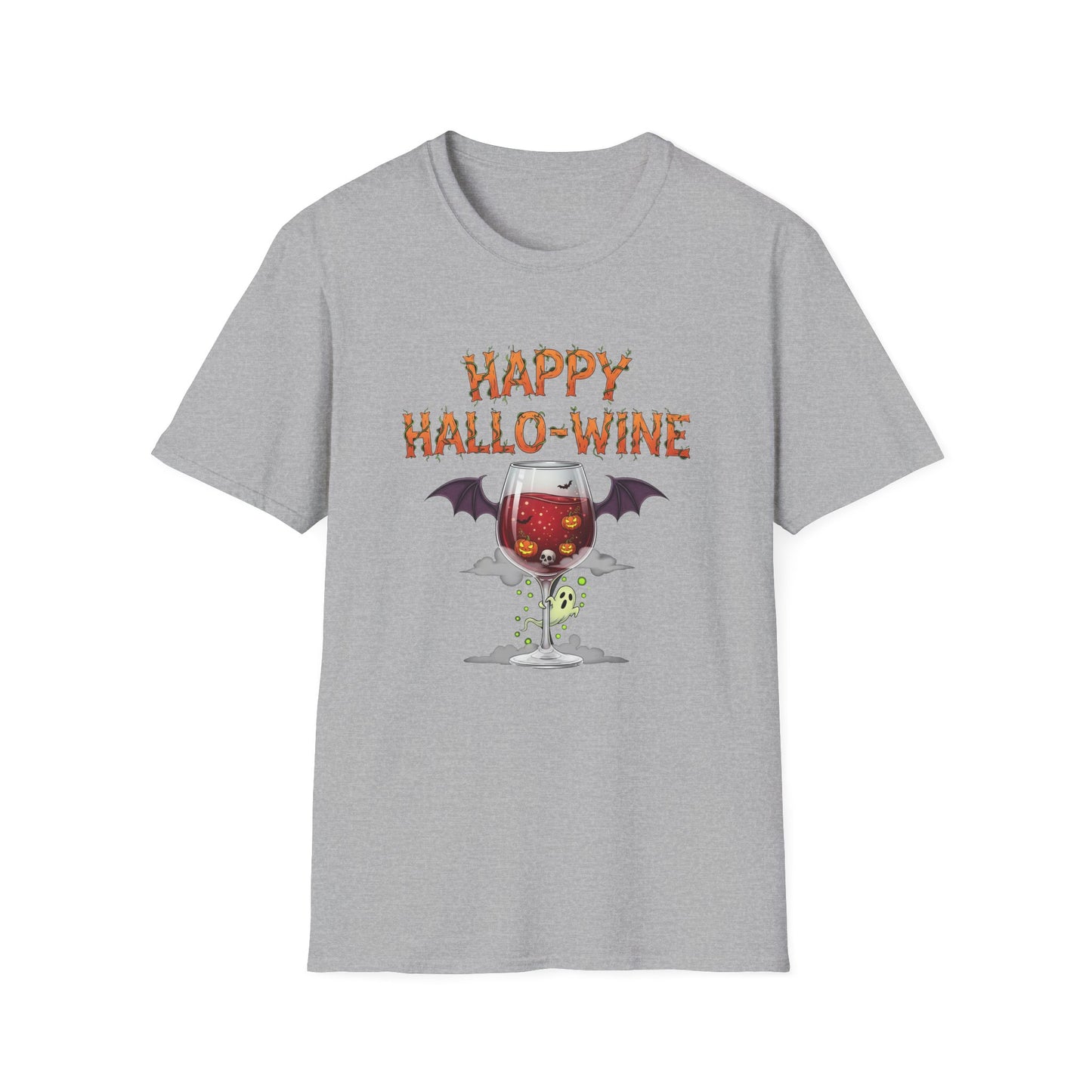 Happy Halloween Wine T-Shirt, Fun Costume Tee, Unisex Graphic Shirt, Spooky Party Wear, Gift for Wine Lovers