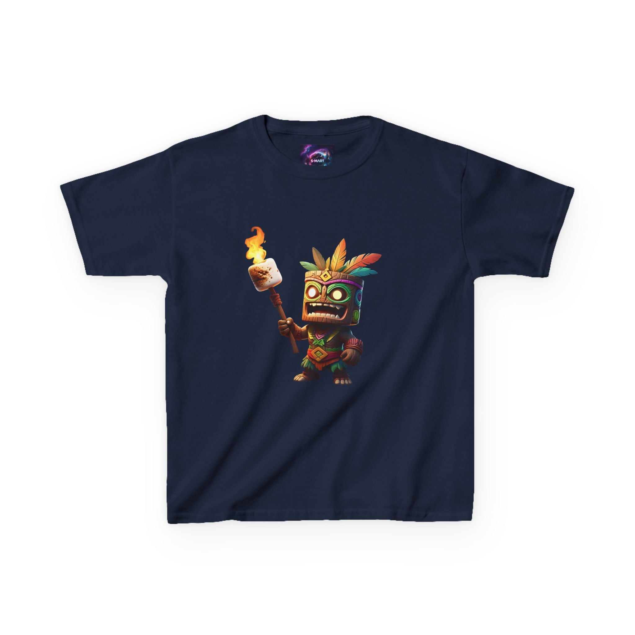 Kids Tiki Toasted Marshmallow Heavy Cotton Tee - Fun & Playful Design for Adventurous Kids