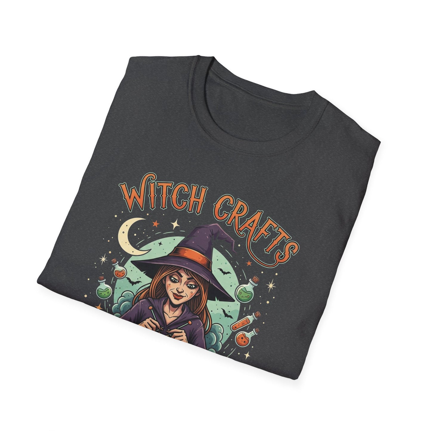Witchcrafts Unisex Softstyle T-Shirt | Spooky Halloween Tee, Witchy Apparel, Gift for Witches, Retro Graphic Shirt, Autumn Fashion