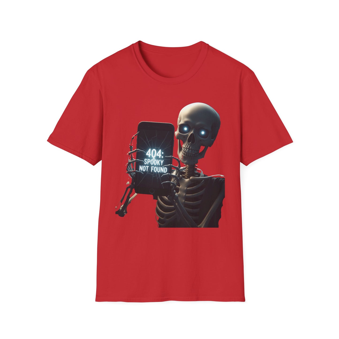 404 Spooky Not Found Skeleton T-Shirt, Halloween Tee, Unisex Graphic Shirt, Casual Wear, Fun Halloween Gift
