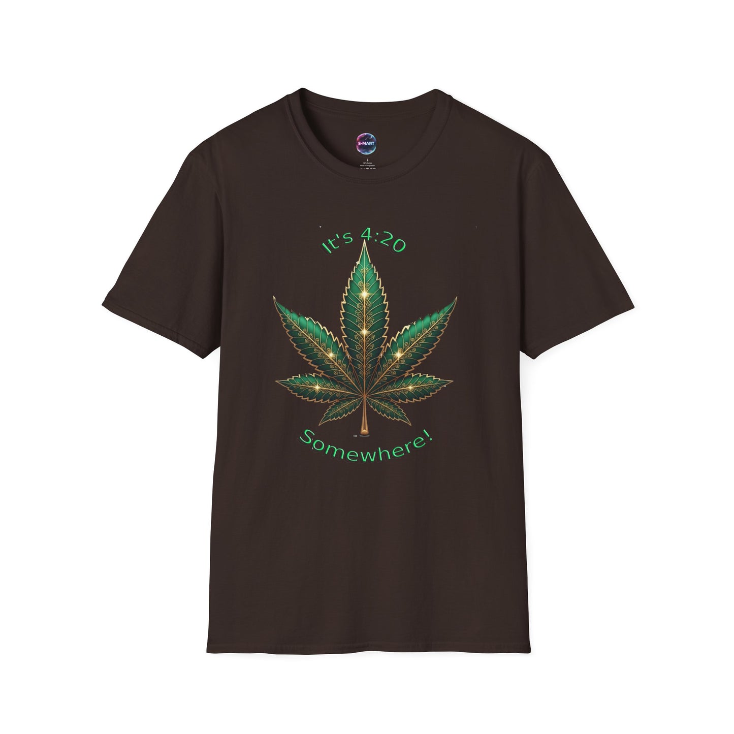 It's 420 Somewhere Vibes Unisex T-Shirt - Perfect for Cannabis Enthusiasts, Gifts, Festivals, Casual Wear, and Celebrations! - S-Mart Shop Smart Treasures