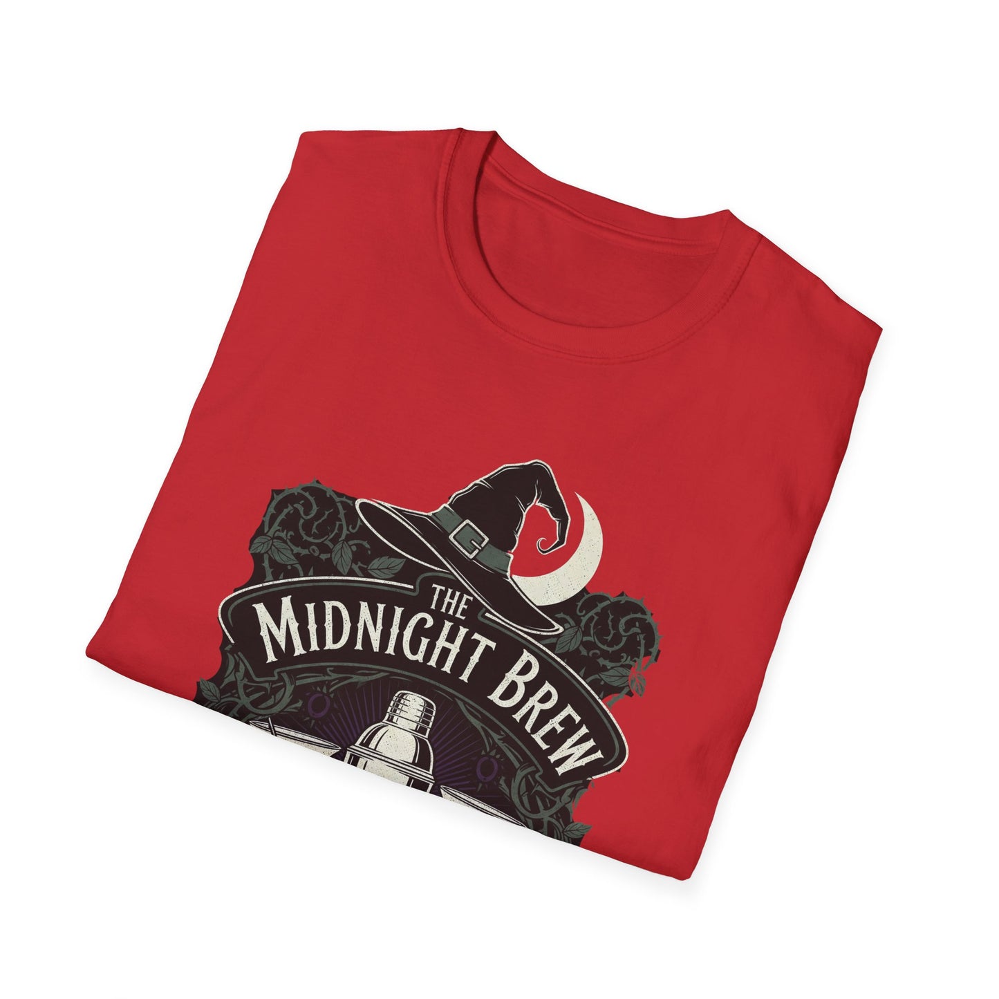 Midnight Brew Cocktail Club T-Shirt | Unisex Softstyle Tee, Barware Lovers Gift, Cocktail Party Attire, Fun Drinking Shirt, Night Out Wear