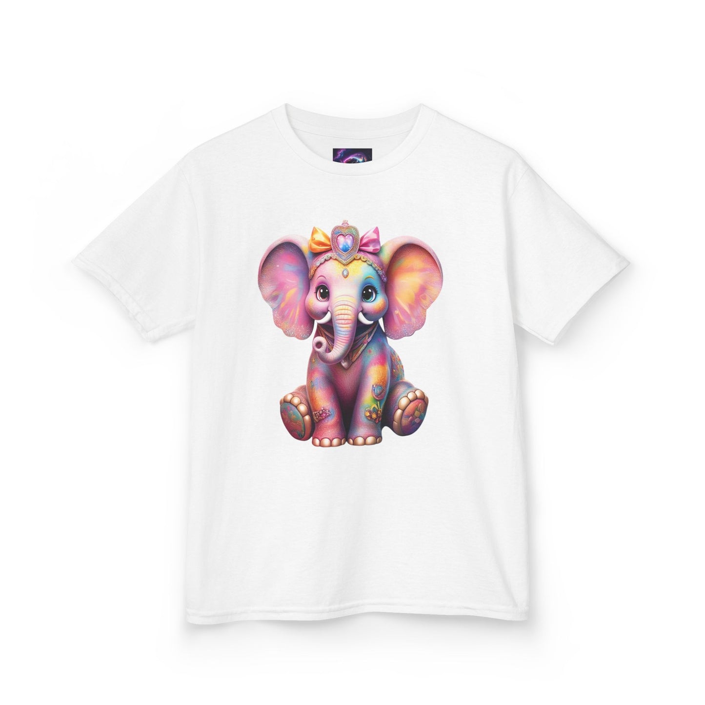 Colorful Elephant Kids Heavy Cotton Tee for Playful Adventures