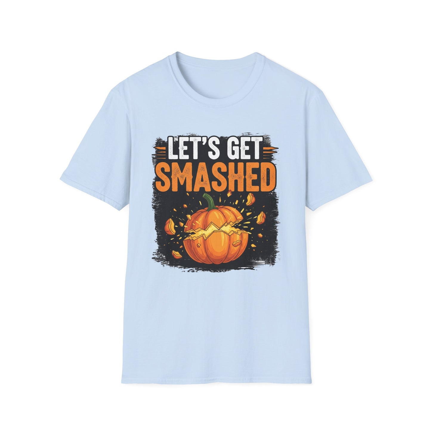 Halloween Pumpkin Lets Get Smashed Graphic T-Shirt, Fall Unisex Tee, Let's Get Smashed Halloween Shirt, Casual Halloween Apparel, Fun Pumpkin Shirt
