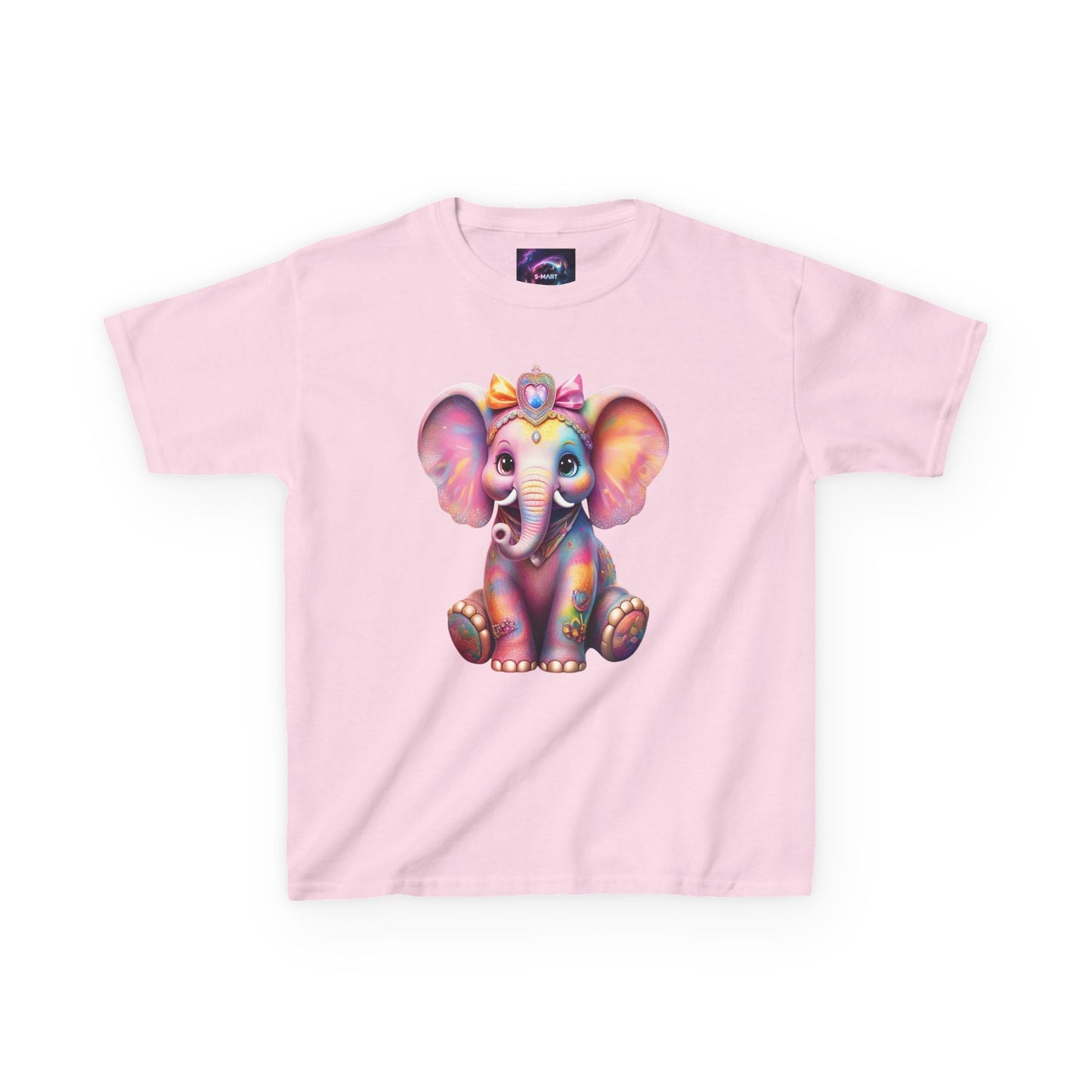 Colorful Elephant Kids Heavy Cotton Tee for Playful Adventures