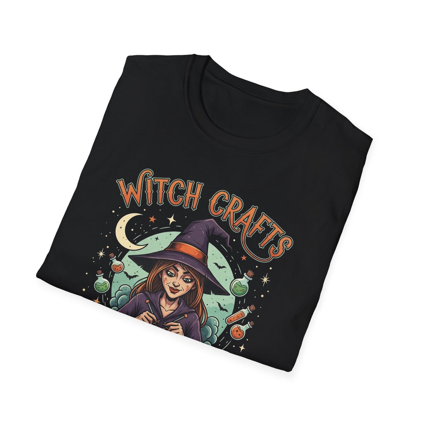 Witchcrafts Unisex Softstyle T-Shirt | Spooky Halloween Tee, Witchy Apparel, Gift for Witches, Retro Graphic Shirt, Autumn Fashion